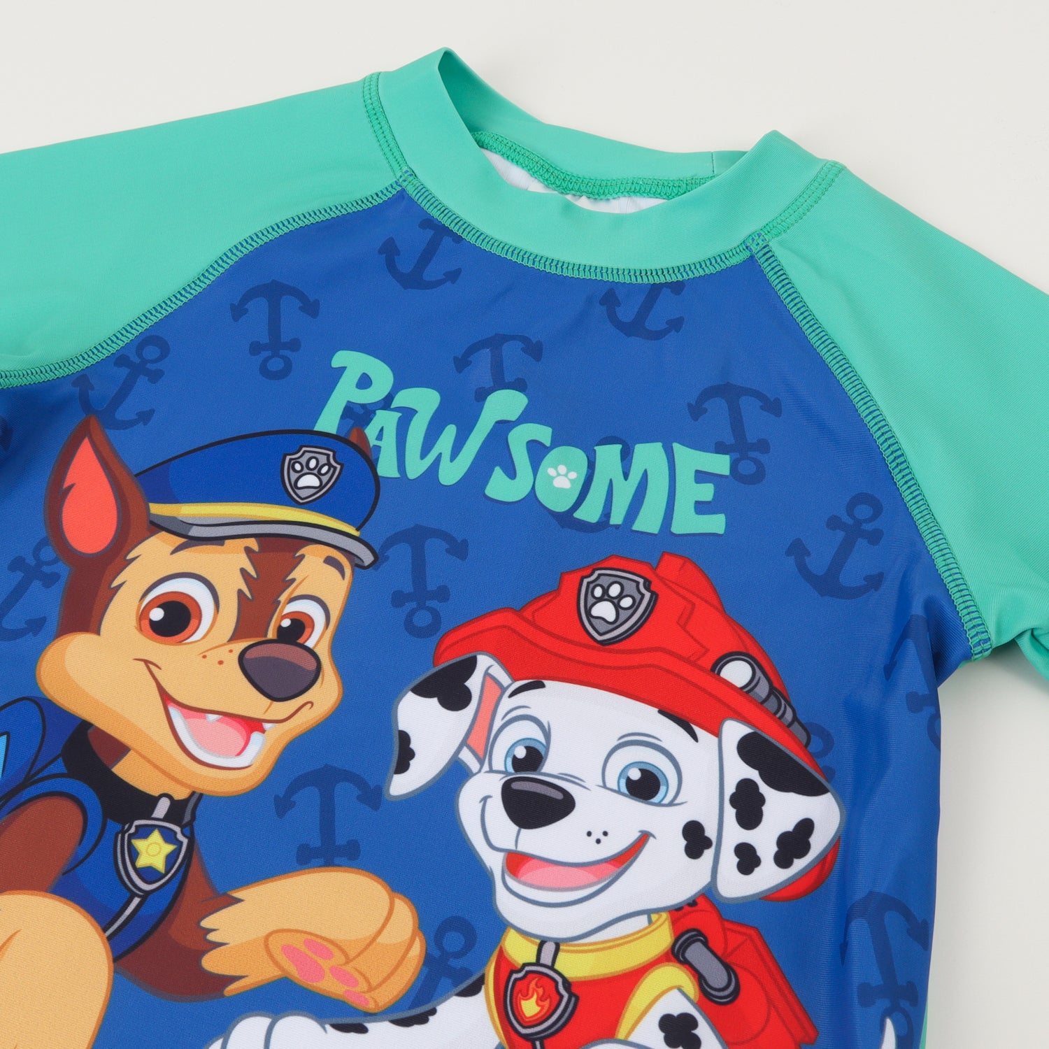 Polera UV Manga Corta Niño Azul Chase & Marshall Paw Patrol