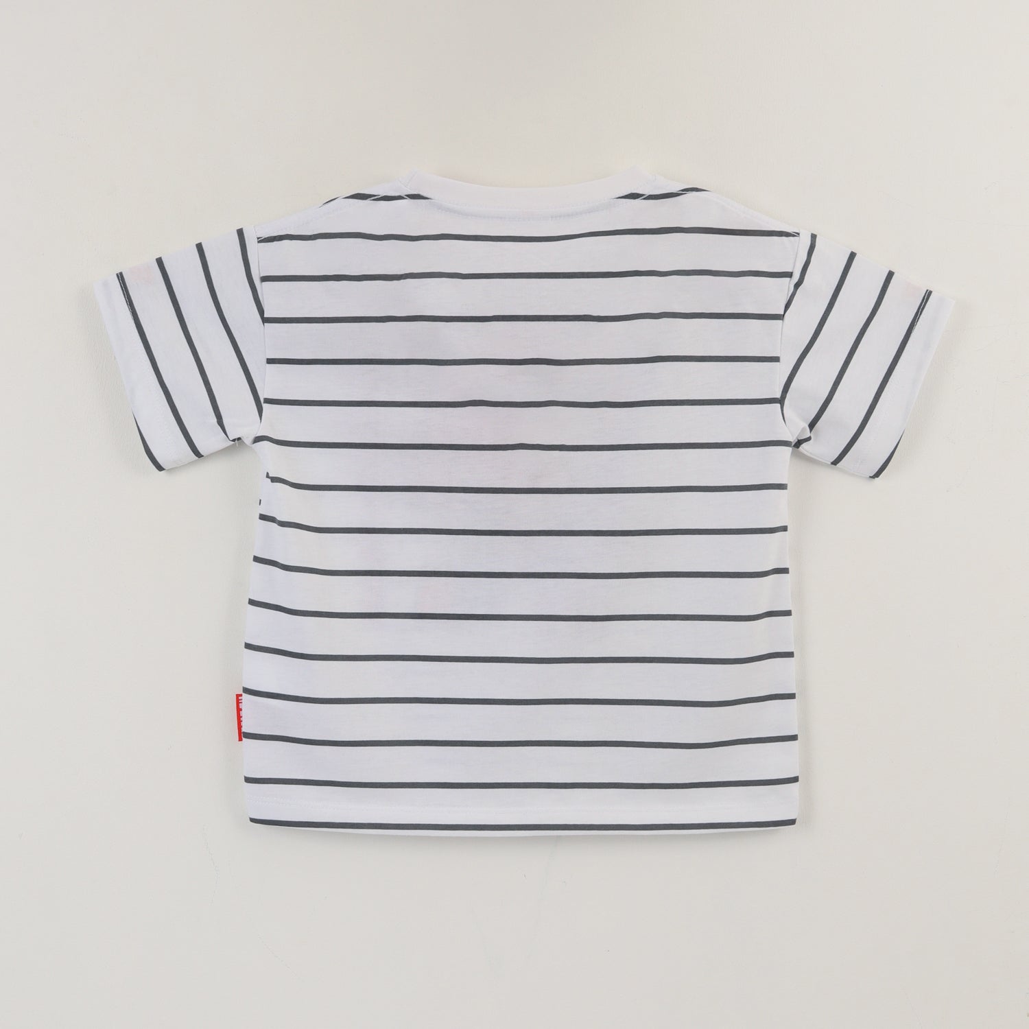 Polera Manga Corta Niño Blanco Rayas Spidey Marvel