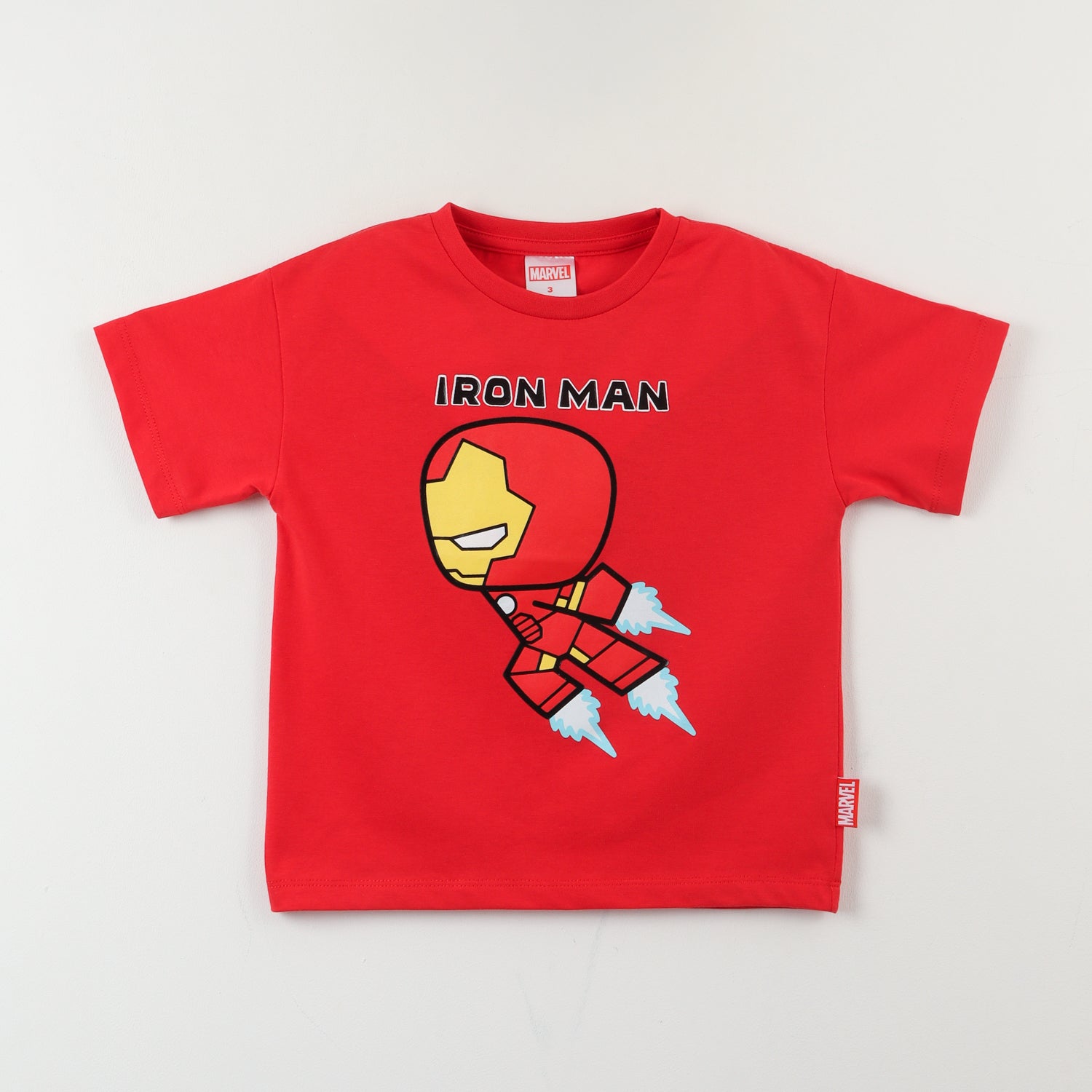 Polera Manga Corta Niño Rojo Iron Man Spidey Marvel