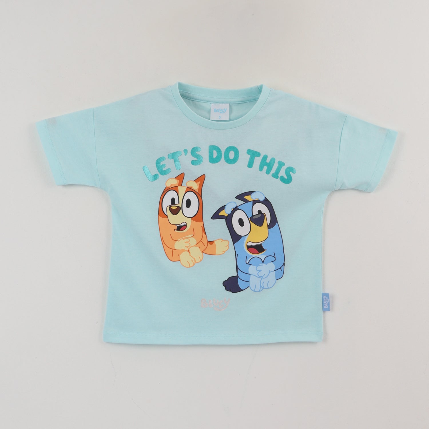 Polera Manga Corta Niña Celeste Bluey & Bingo Bluey