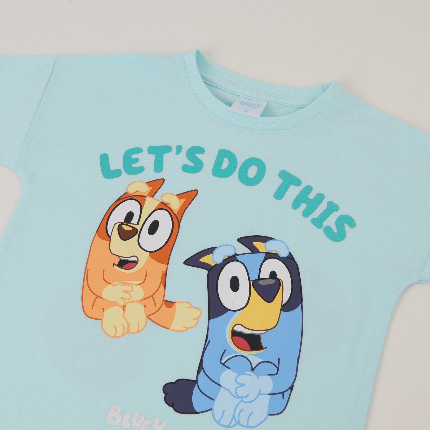 Polera Manga Corta Niña Celeste Bluey & Bingo Bluey