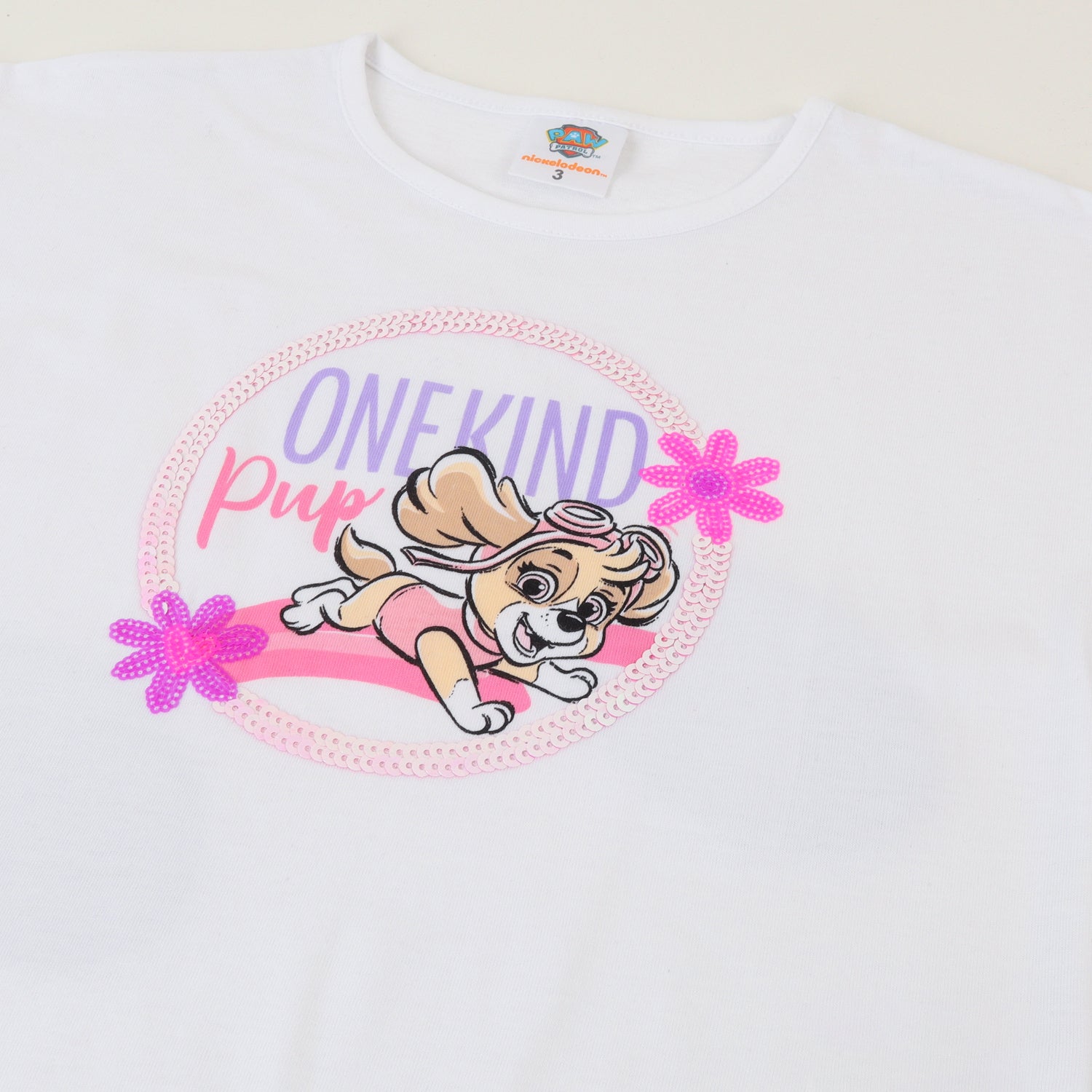 Polera Manga Corta Niña Blanco Skye One Kind Pup Paw Patrol