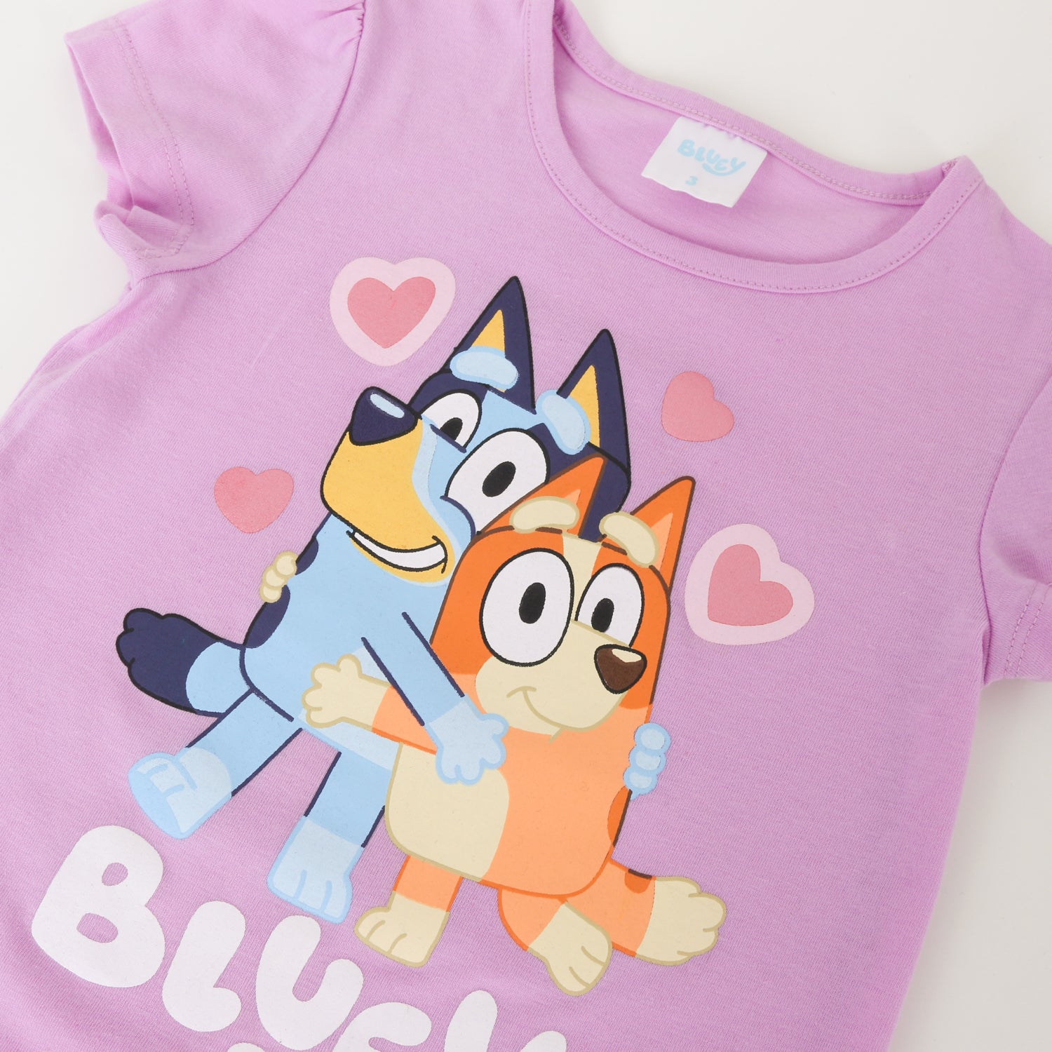 Polera Manga Corta Niña Blanco Mesa Bluey