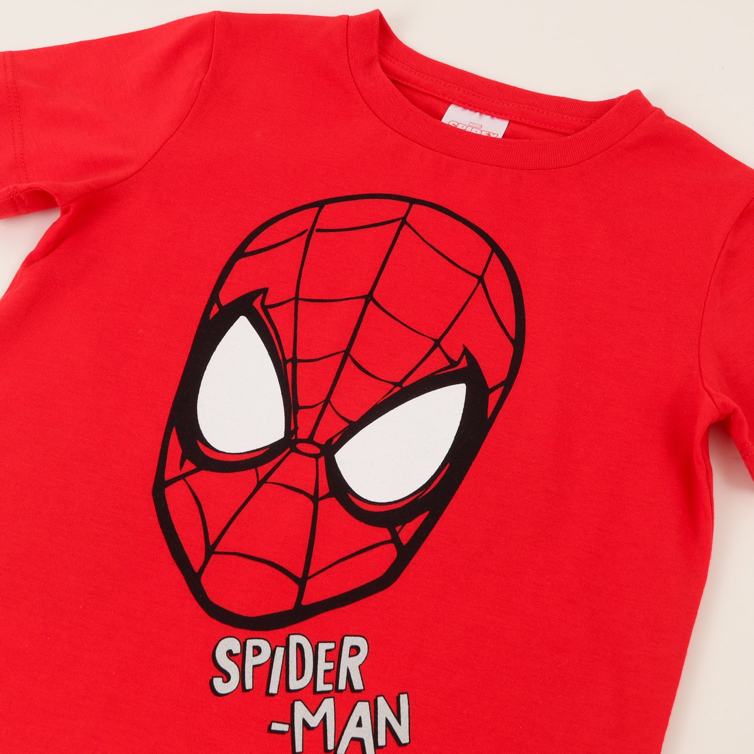 Polera Manga Corta Niño Rojo Spiderman Face Marvel