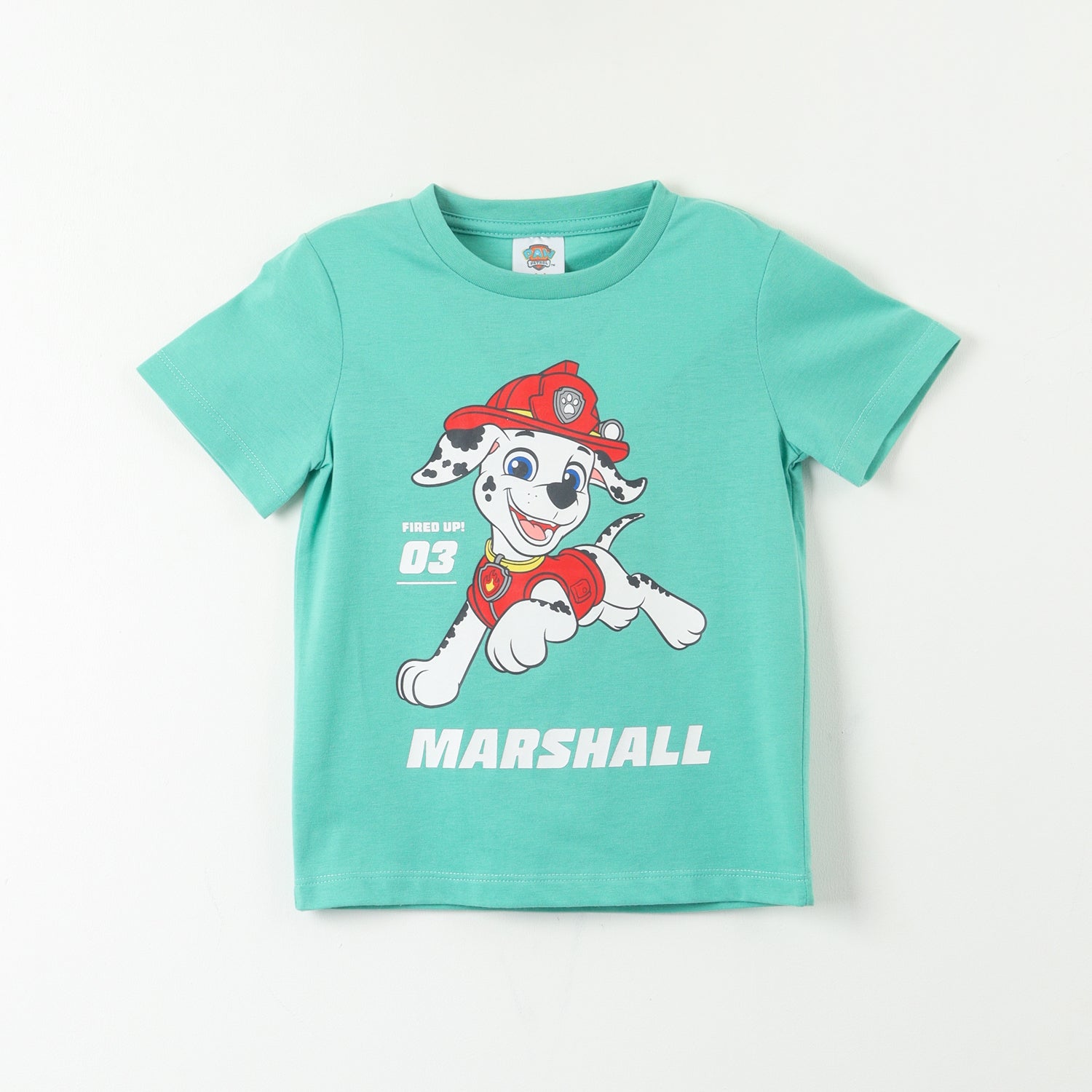Polera Manga Corta Niño Turquesa Marshall Fire Up Paw Patrol