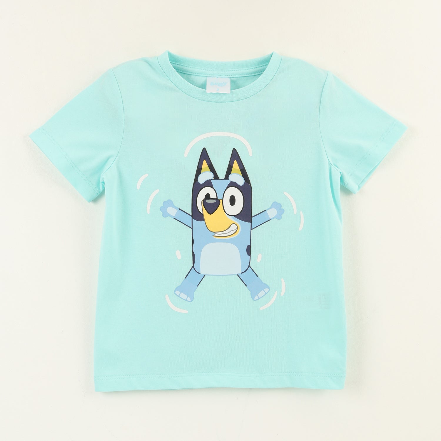 Polera Manga Corta Niño Turquesa Bluey Jump Bluey