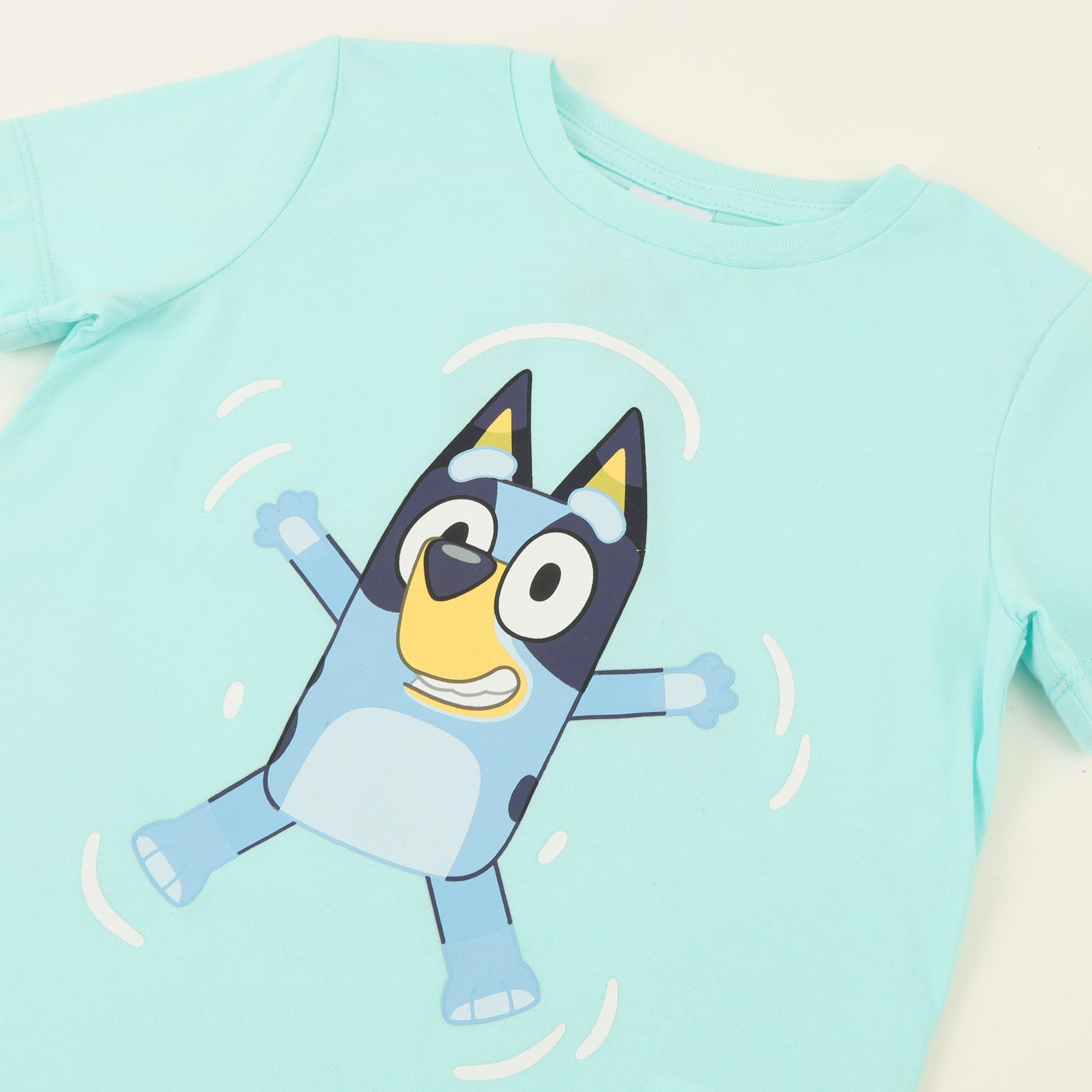 Polera Manga Corta Niño Turquesa Bluey Jump Bluey