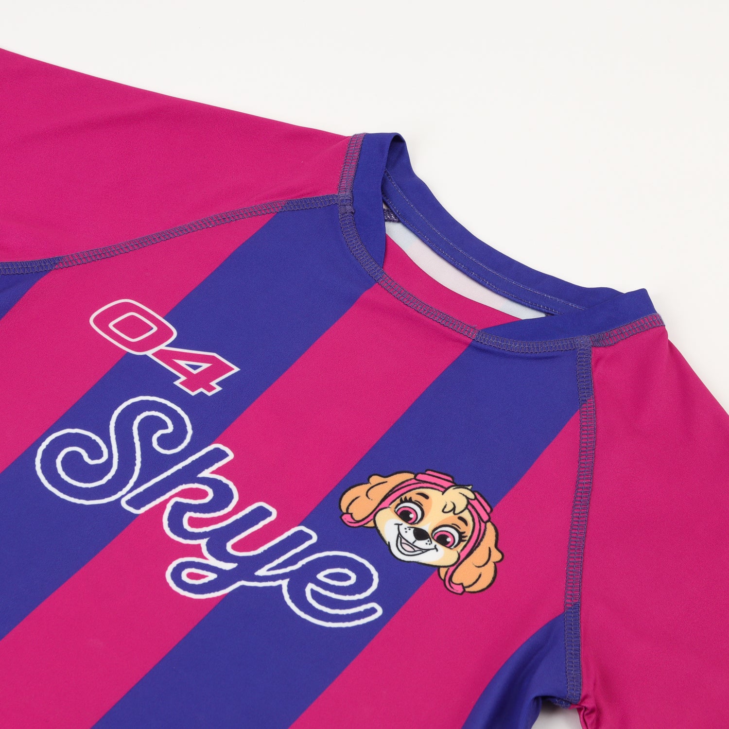 Polera Manga Corta Niña Fucsia Fútbol Paw Patrol