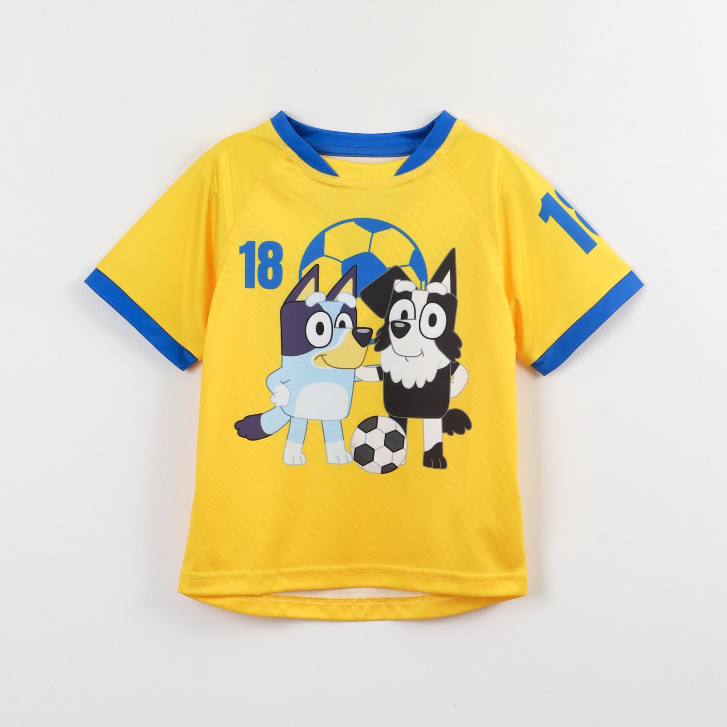 Polera Manga Corta Niño Amarillo Fútbol Bluey