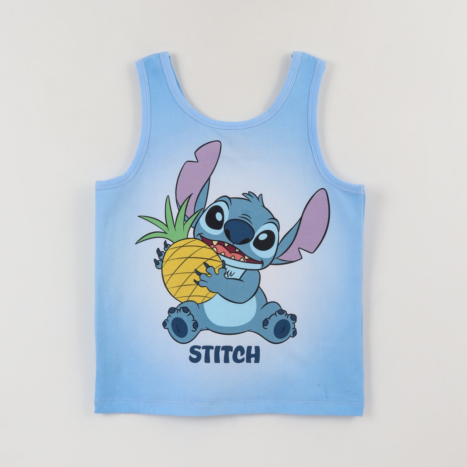 Polera Sin Manga Niña Azul Stitch Lilo & Stitch Disney