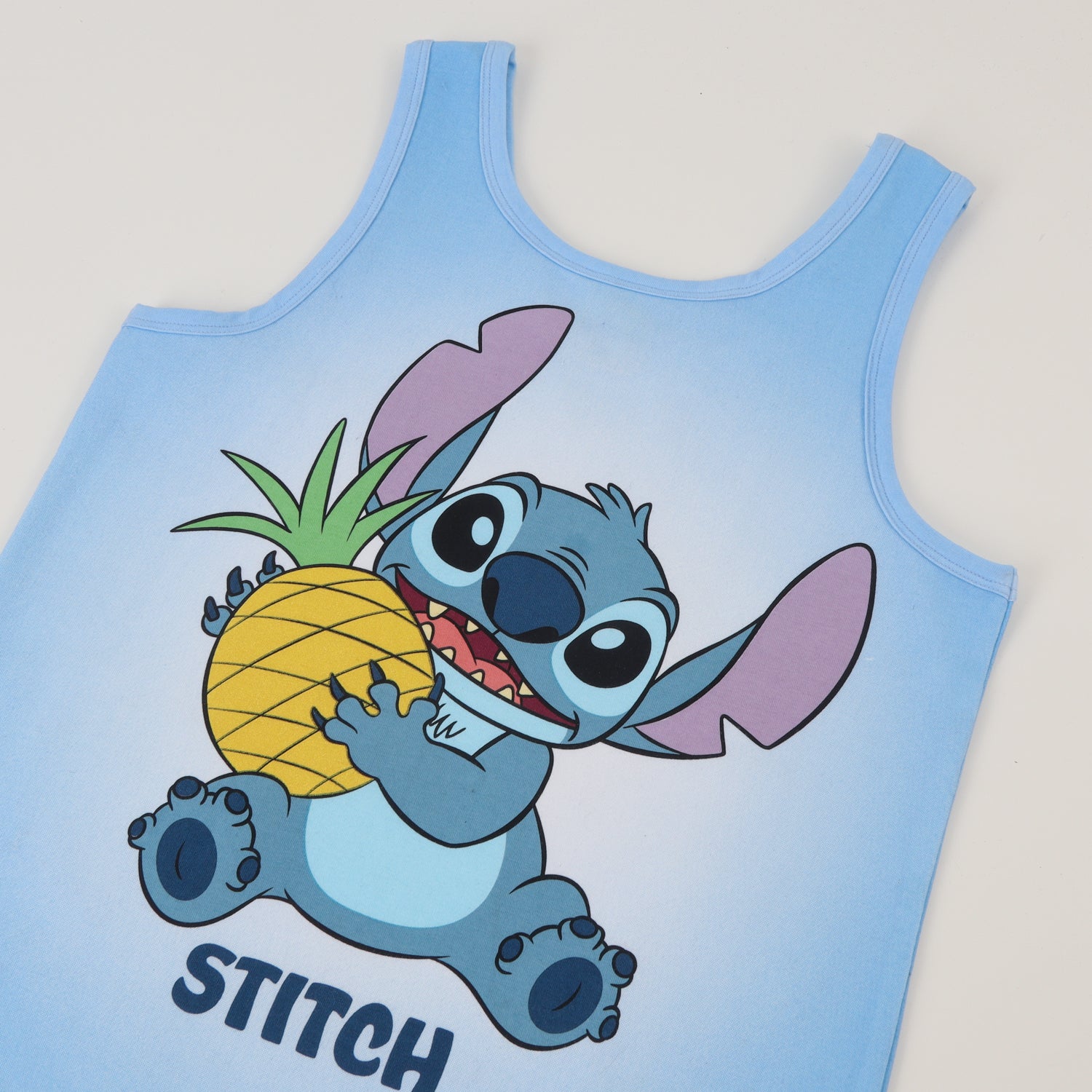 Polera Sin Manga Niña Azul Stitch Lilo & Stitch Disney