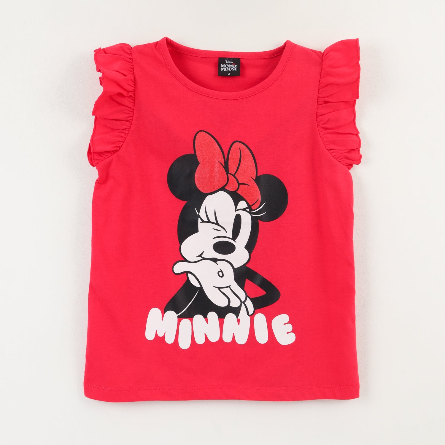 Polera Sin Manga Niña Rojo Minnie Kiss Disney