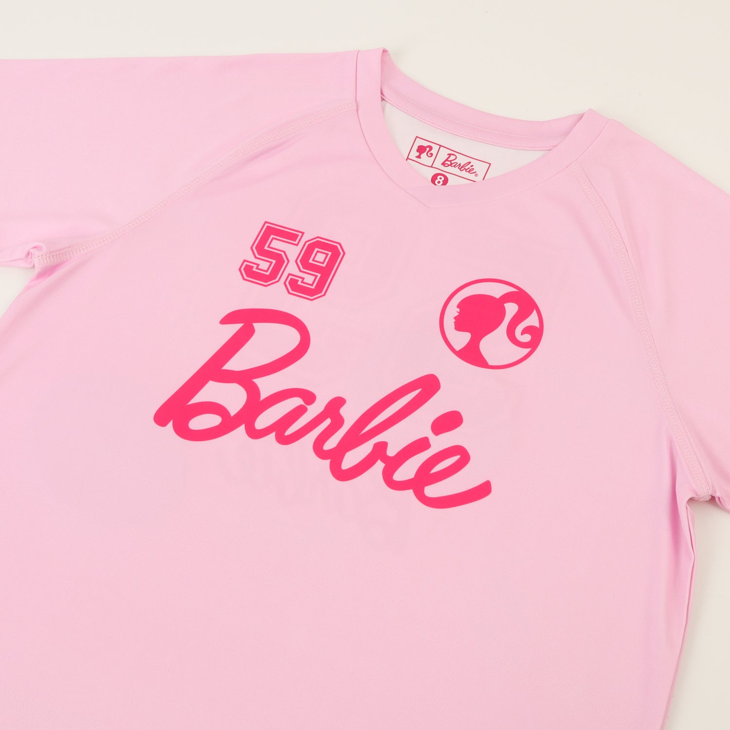 Polera Manga Corta Niña Rosado Fútbol Barbie