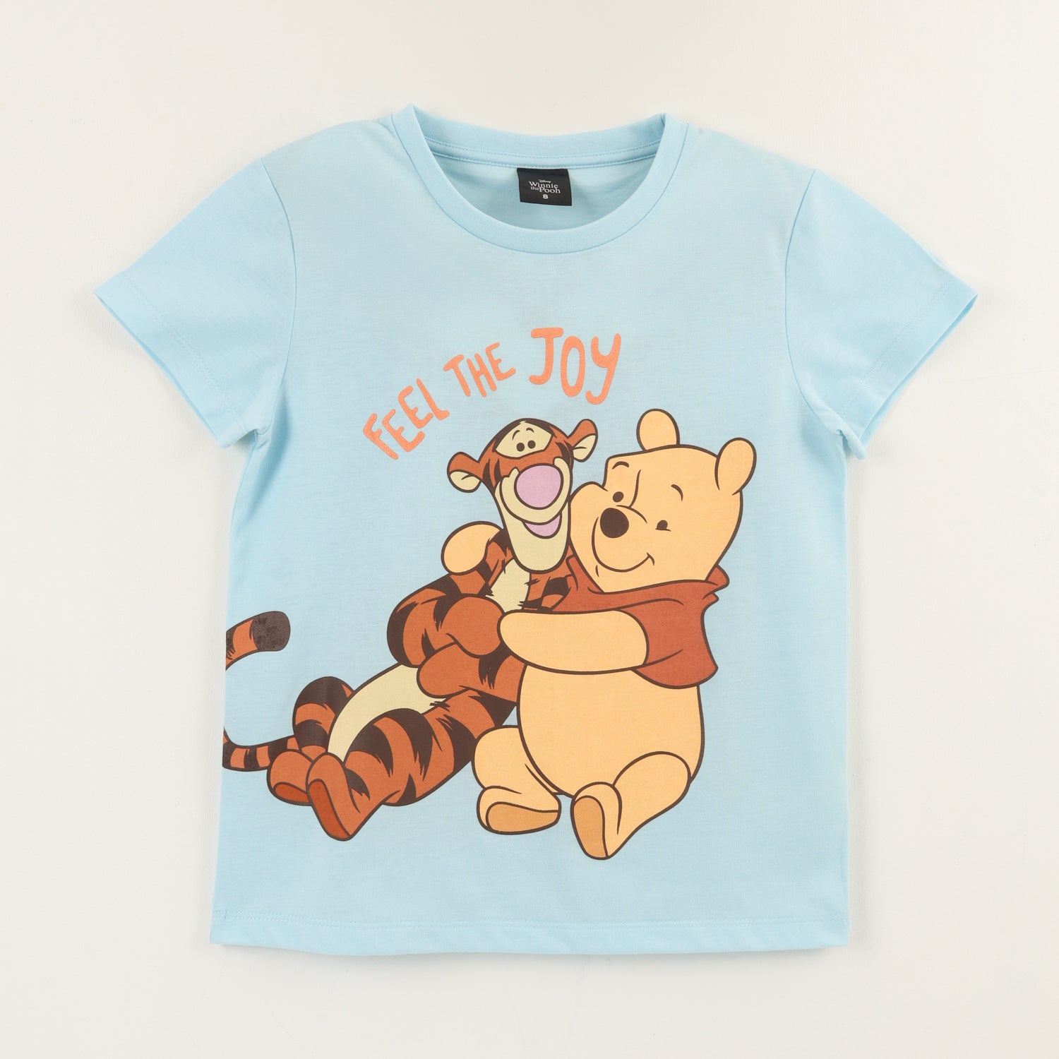 Polera Manga Corta Niña Celeste Winnie & Tiger Disney