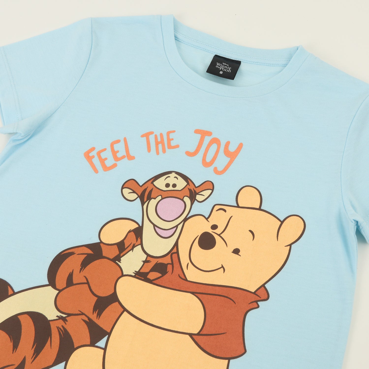 Polera Manga Corta Niña Celeste Winnie & Tiger Disney