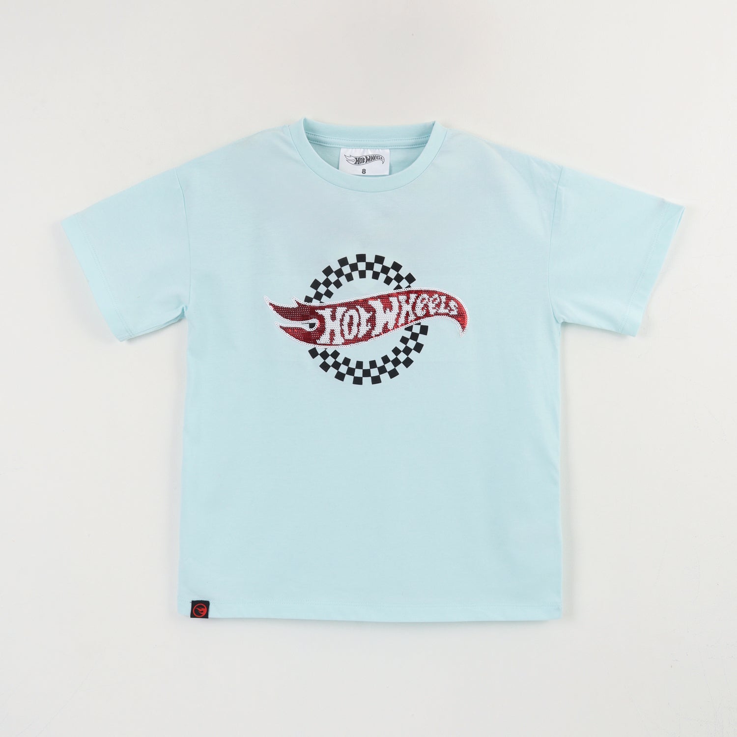Polera Manga Corta Niño Celeste Logo Hot Wheels
