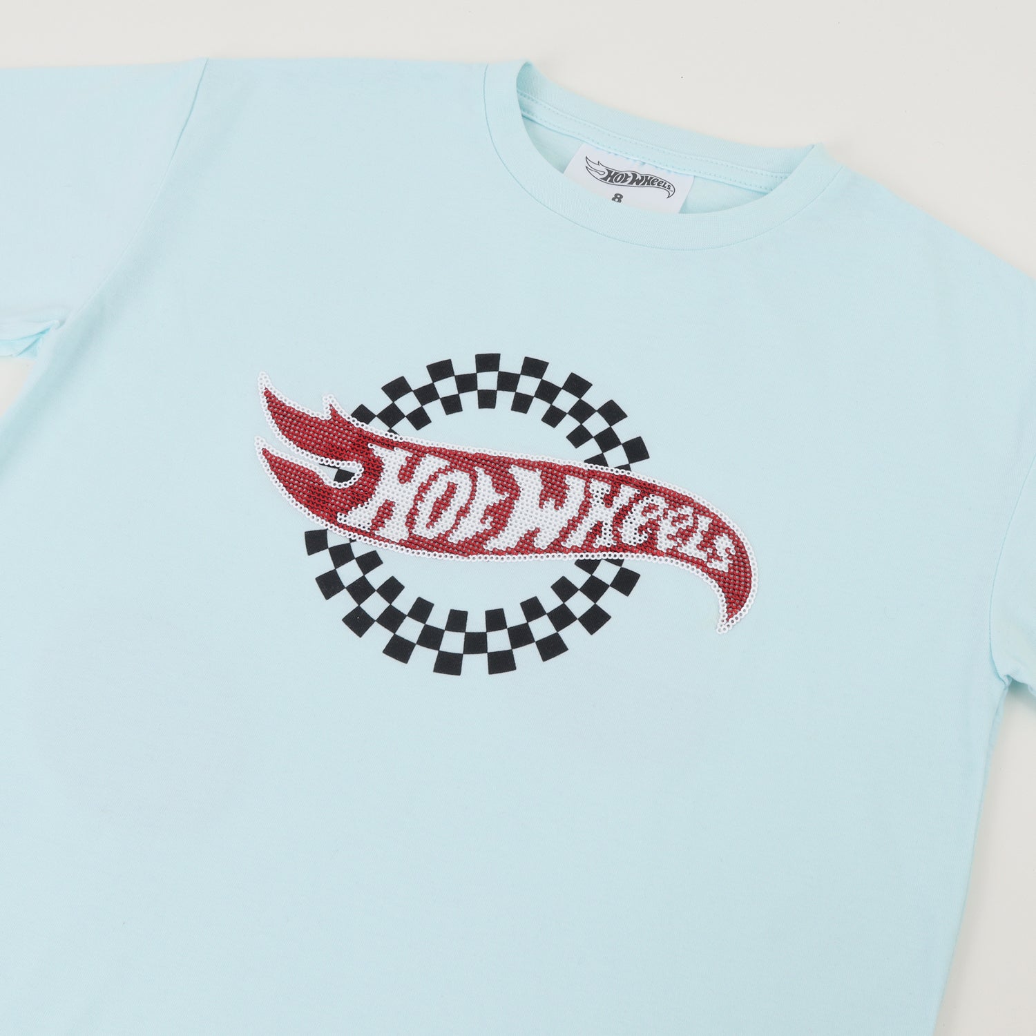 Polera Manga Corta Niño Celeste Logo Hot Wheels