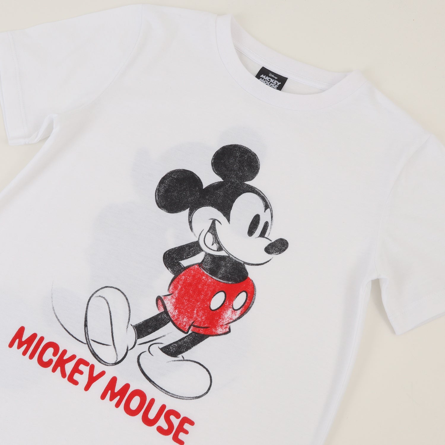 Polera Manga Corta Niño Blanco Mickey Mouse Disney