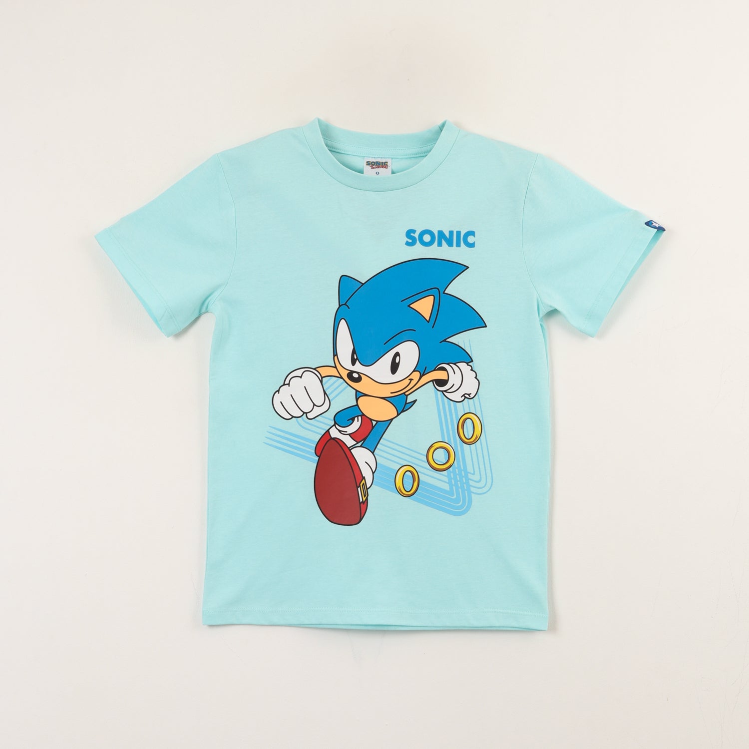 Polera Manga Corta Niño Celeste Sonic Run Sonic