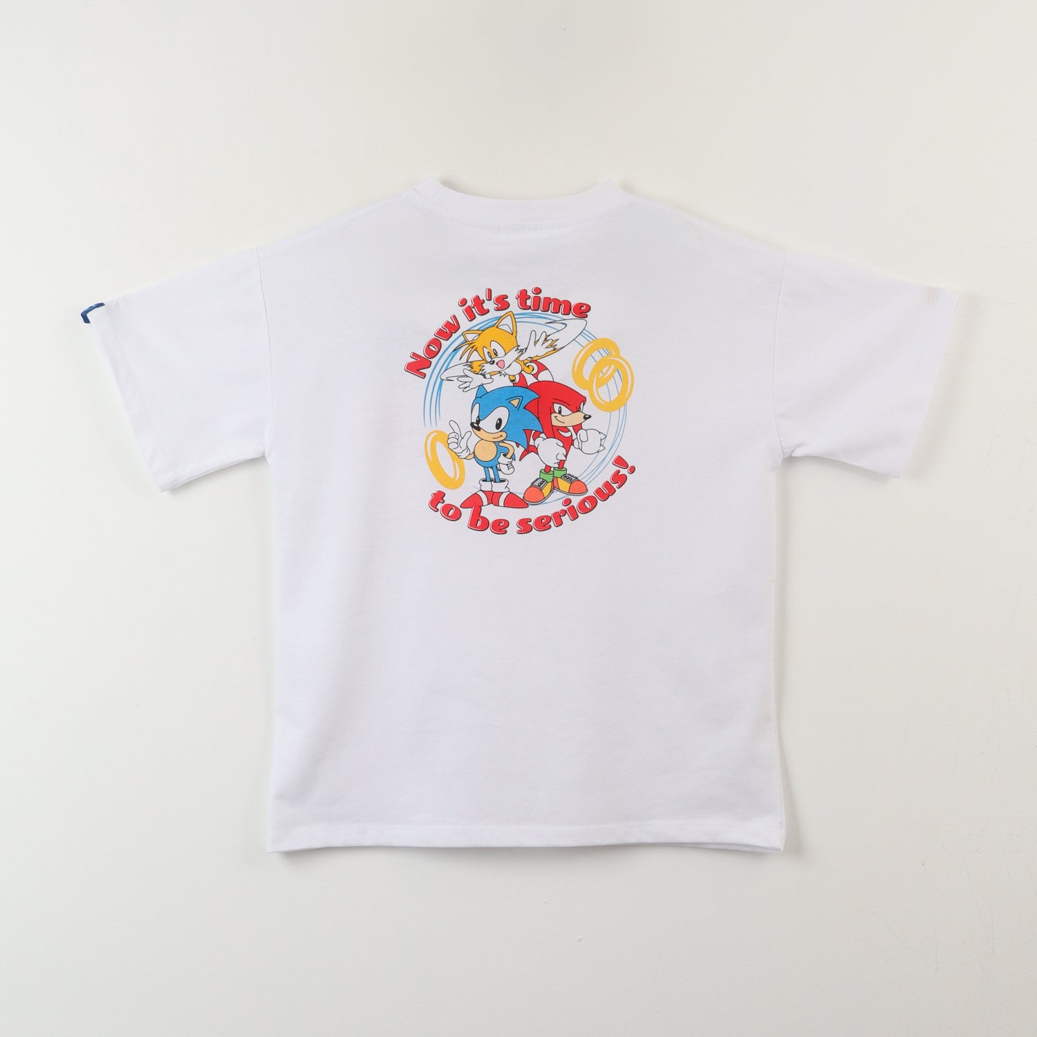 Polera Manga Corta Niño Blanco Back Print Sonic