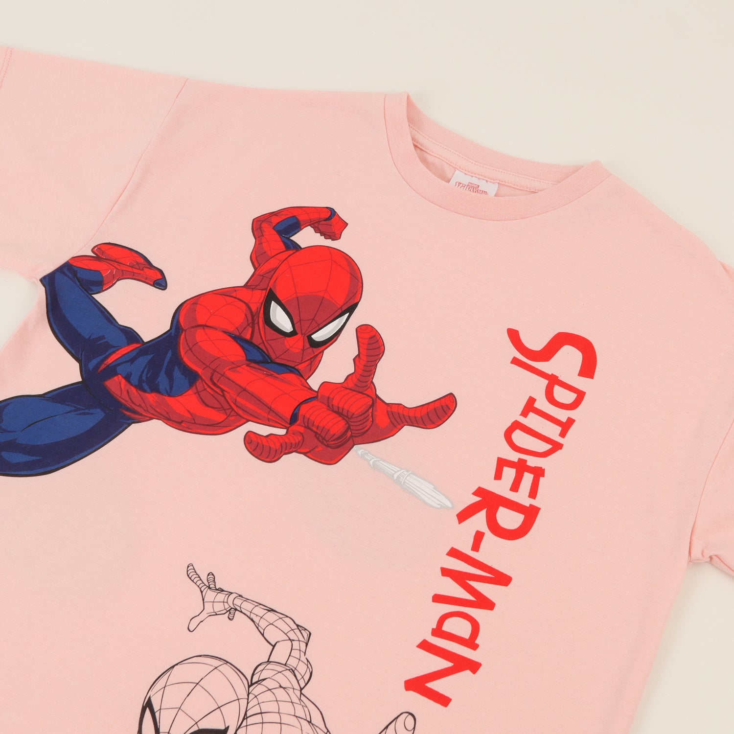 Polera Manga Corta Niño Damasco Spiderman Jump Marvel