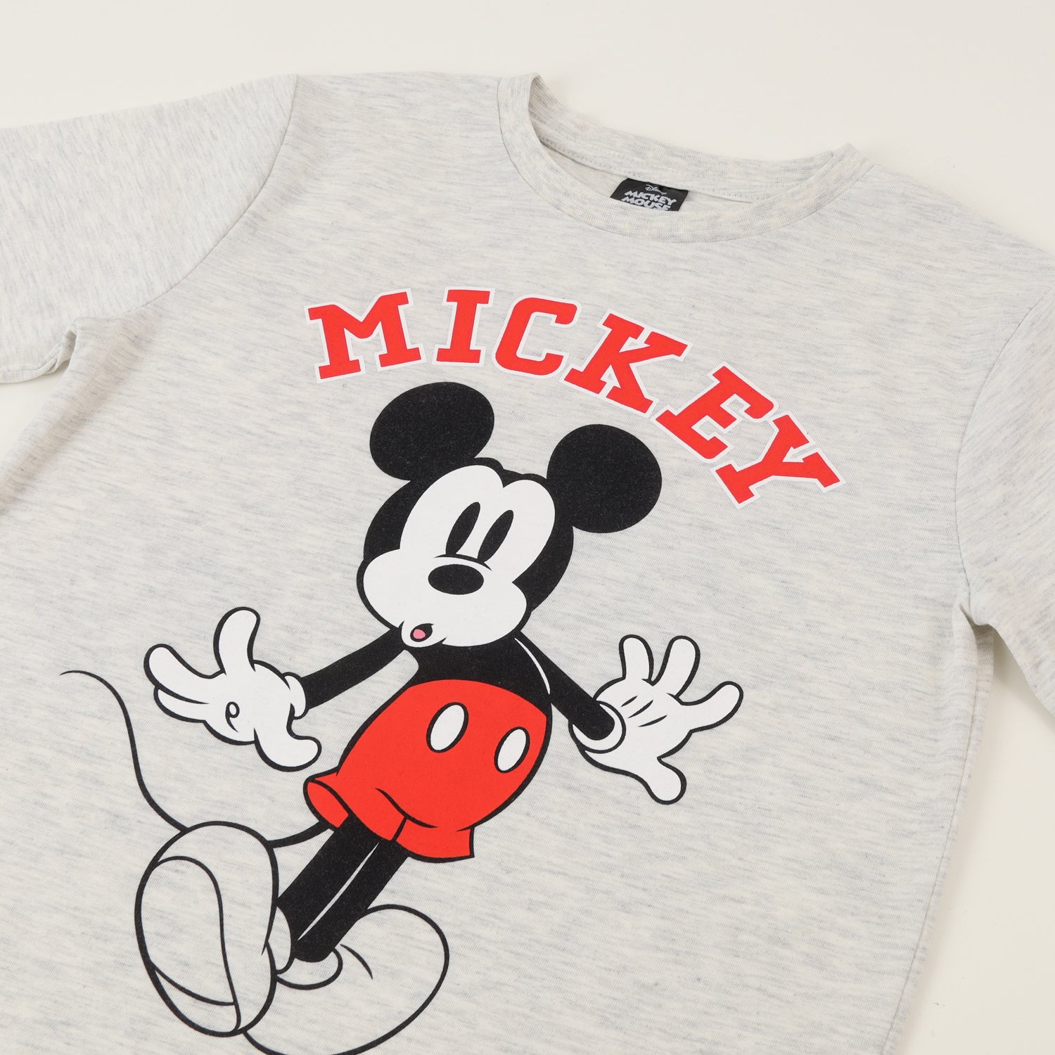 Polera Manga Corta Niño Gris Mickey Mouse Surprise Disney
