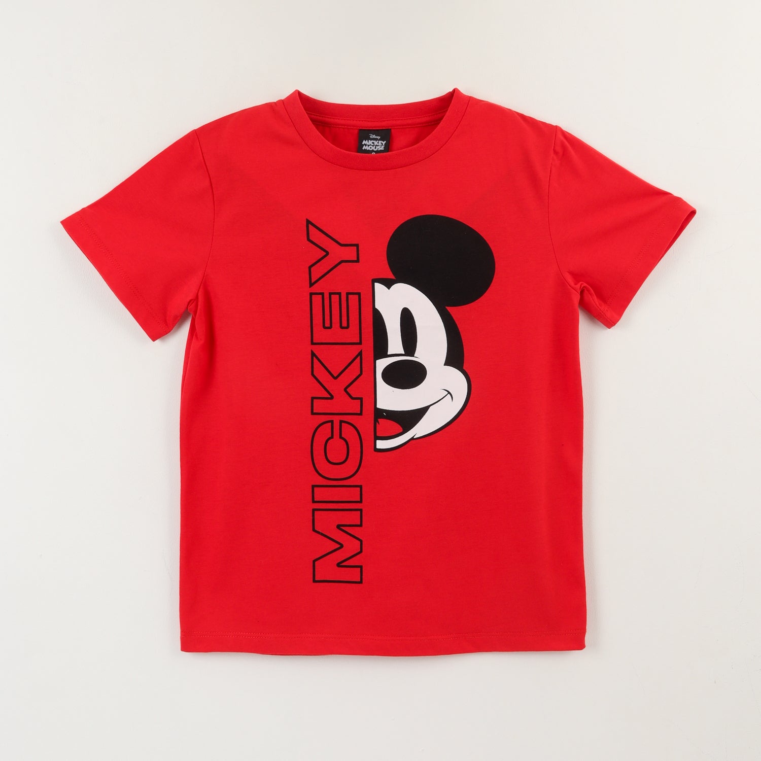 Polera Manga Corta Niño Rojo Mickey Mouse Face Disney