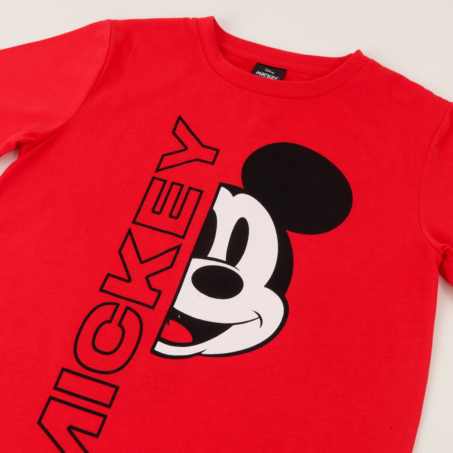 Polera Manga Corta Niño Rojo Mickey Mouse Face Disney