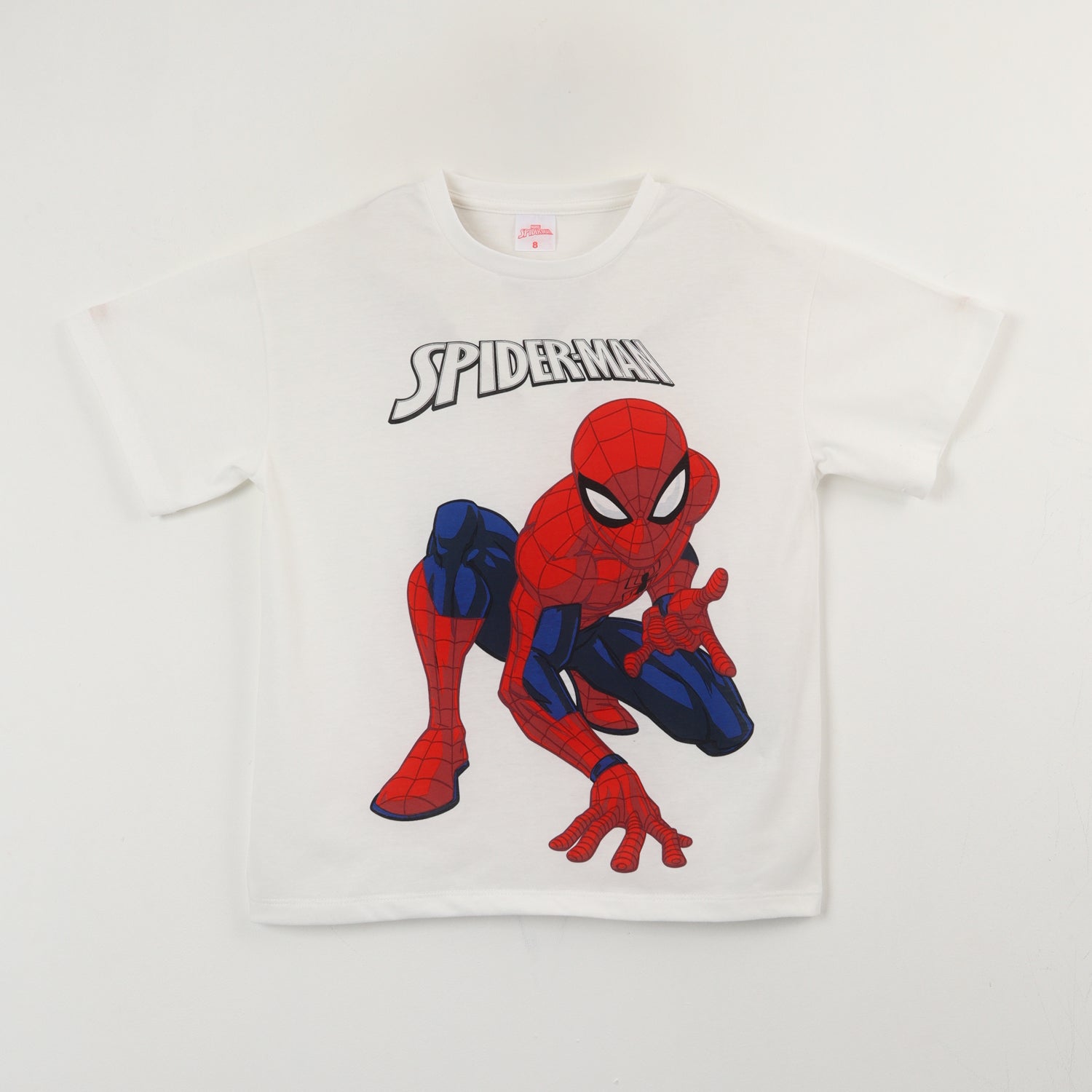 Polera Manga Corta Niño Crudo Mesa Spiderman Marvel