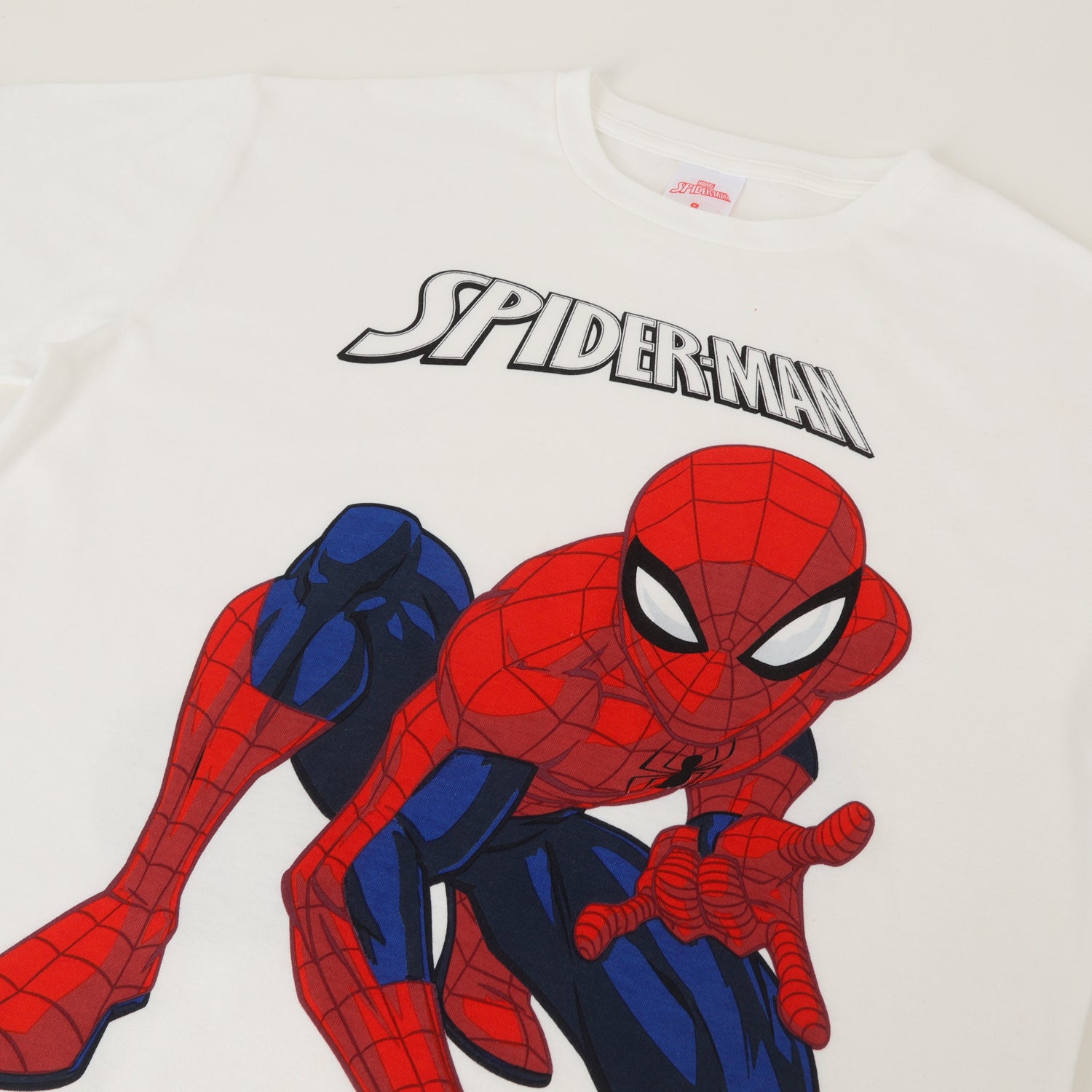 Polera Manga Corta Niño Crudo Mesa Spiderman Marvel