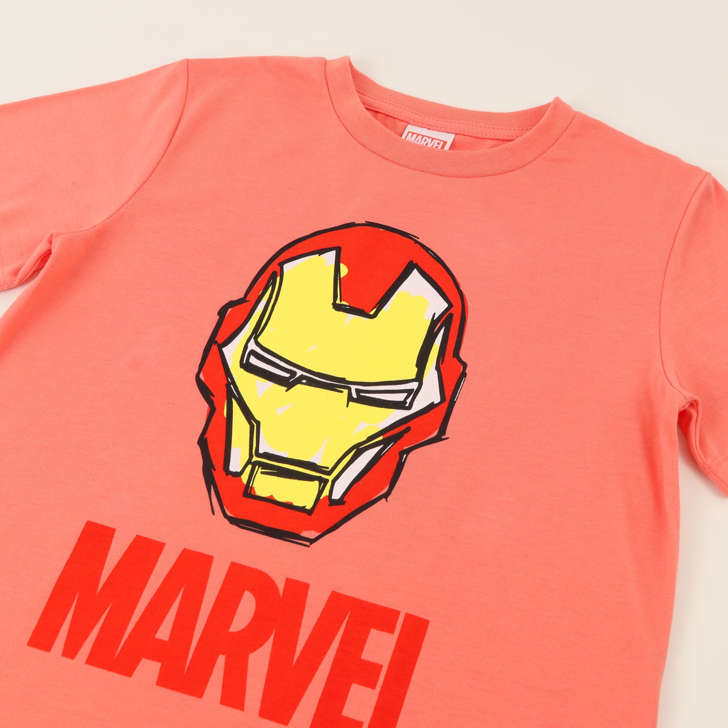 Polera Manga Corta Niño Rojo Iron Man Avengers Marvel