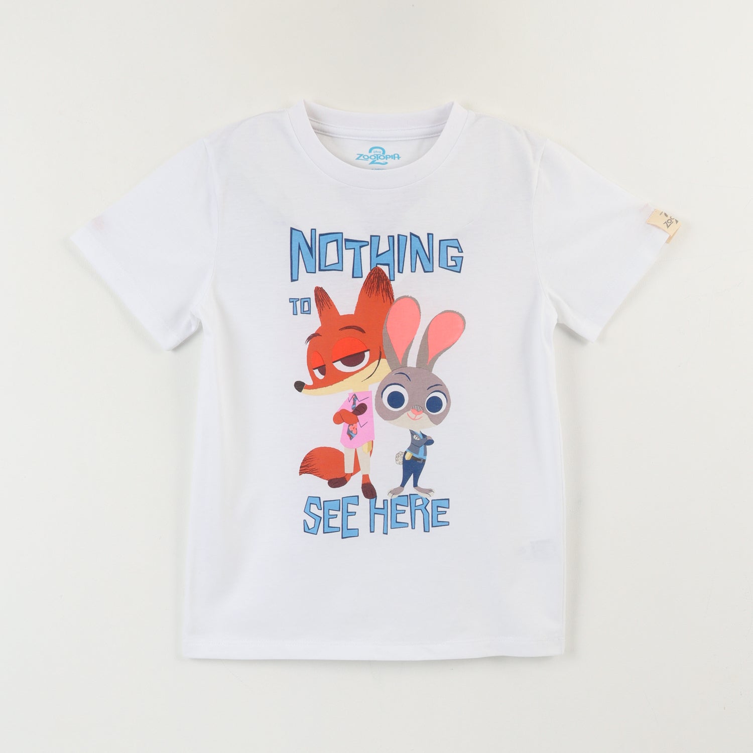Polera Manga Corta Niño Blanco Nick & Hopps Zootopia Disney