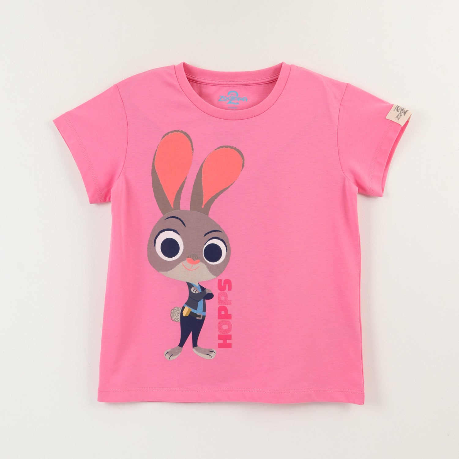 Polera Manga Corta Niña Rosado Juddy Hopps Zootopia Disney