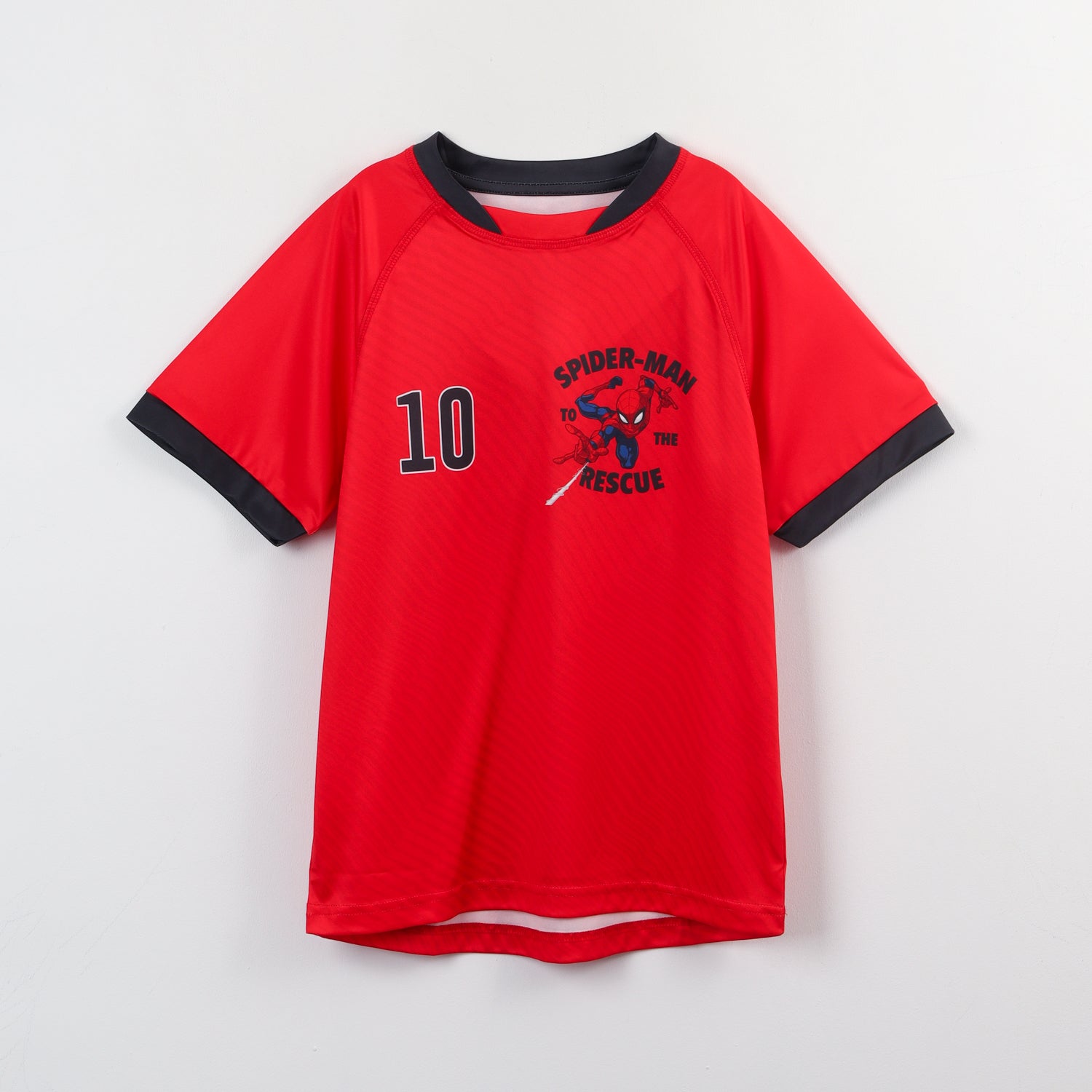 Polera Manga Corta Niño Rojo Fútbol Spiderman Marvel