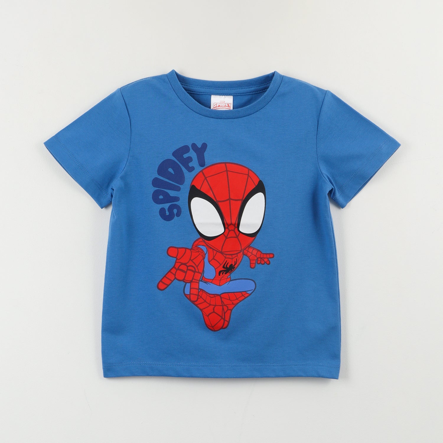 Polera Manga Corta Niño Azul Spidey Pose Marvel