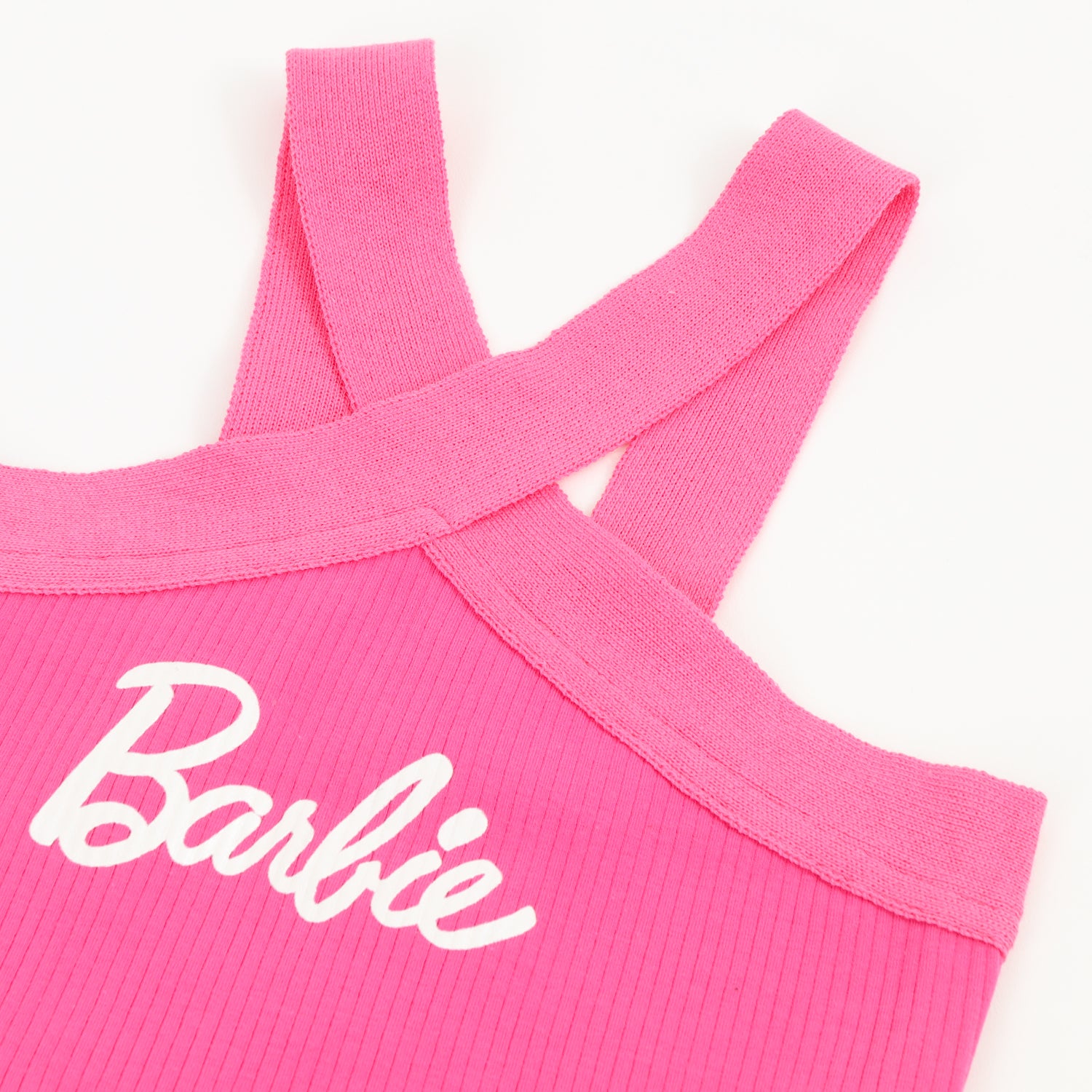 Polera Sin Manga Niña Fucsia Logo Barbie