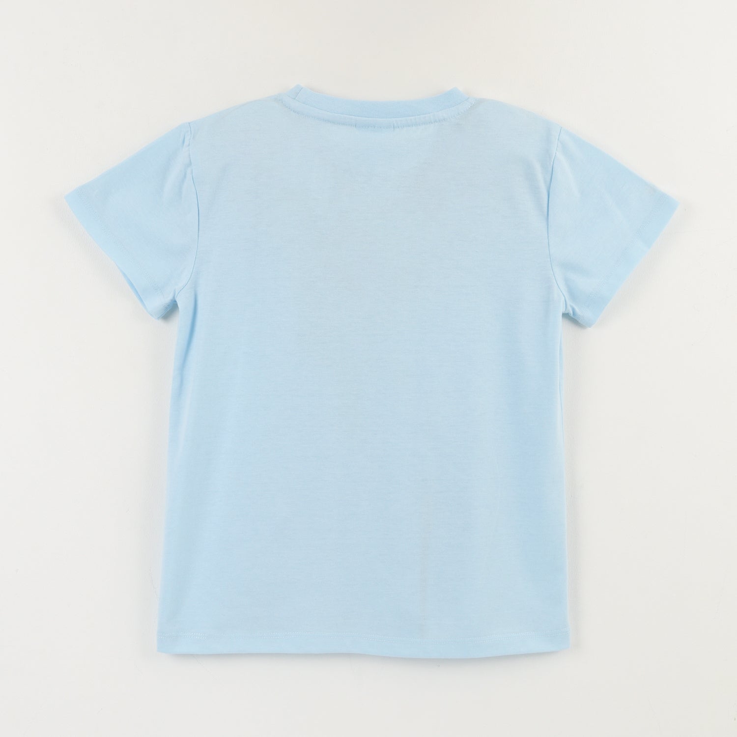 Polera Manga Corta Niña Celeste Elsa Frozen Disney