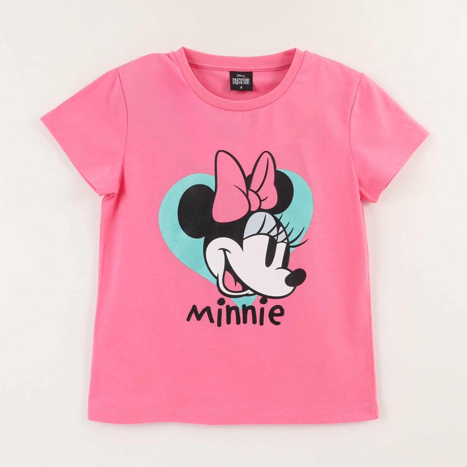 Polera Manga Corta Niña Rosado Minnie Mouse Disney