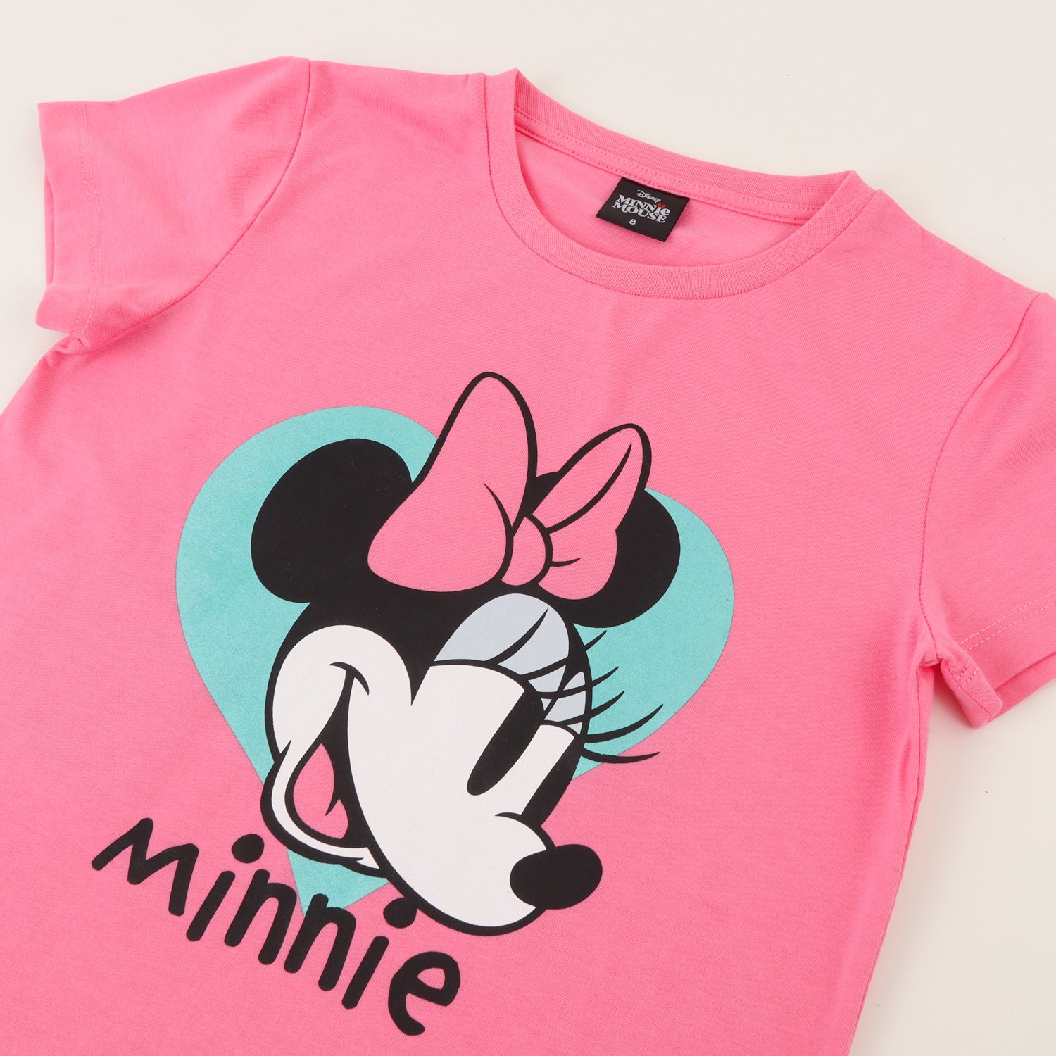 Polera Manga Corta Niña Rosado Minnie Mouse Disney