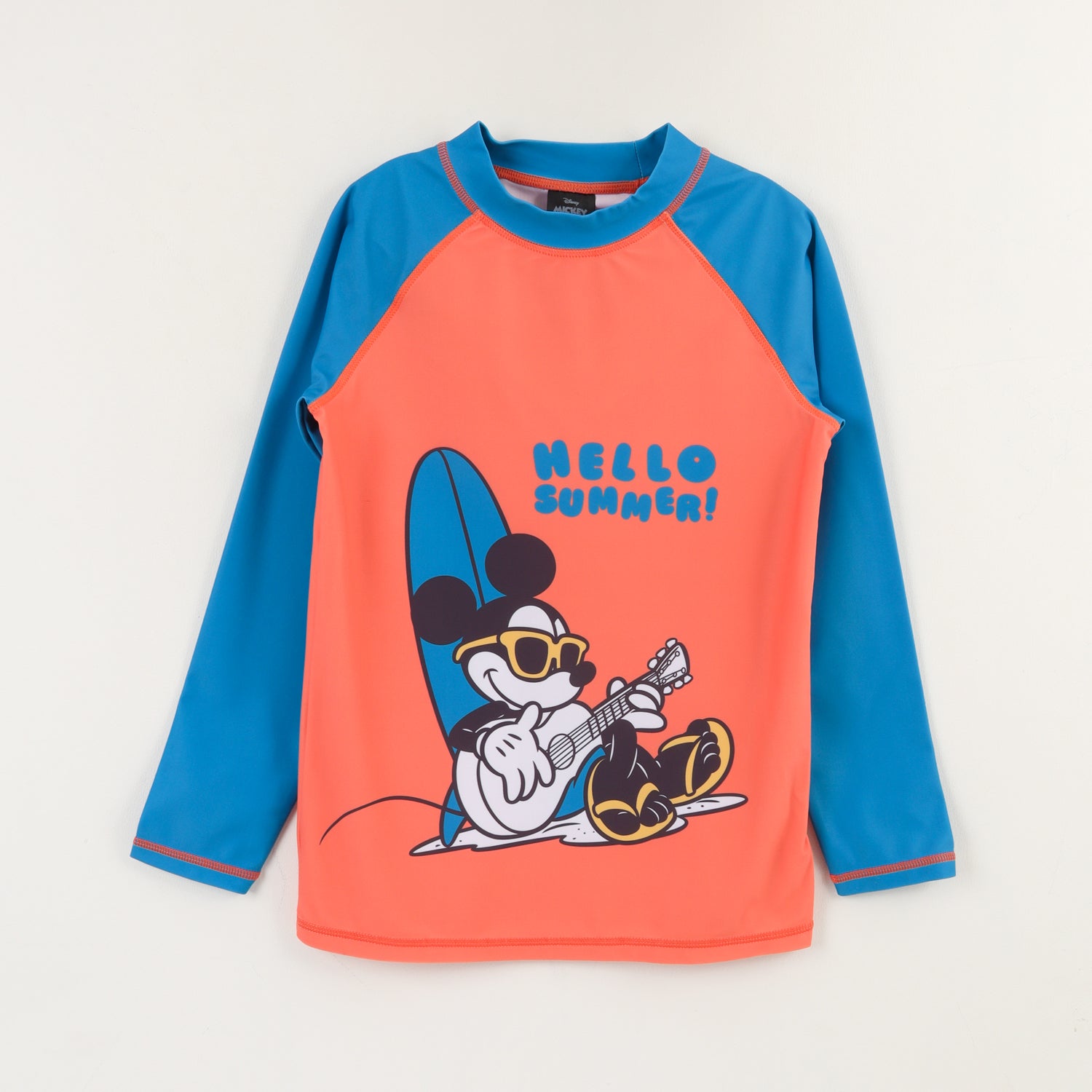 Polera UV Manga Larga Niño Damasco Summer Mickey Disney