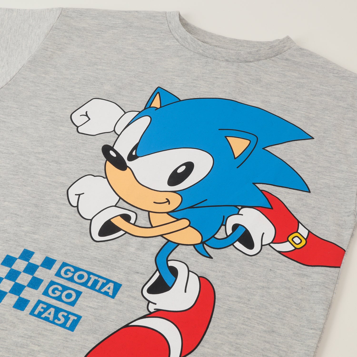 Polera Manga Corta Niño Gris Gotta Go Fast Sonic