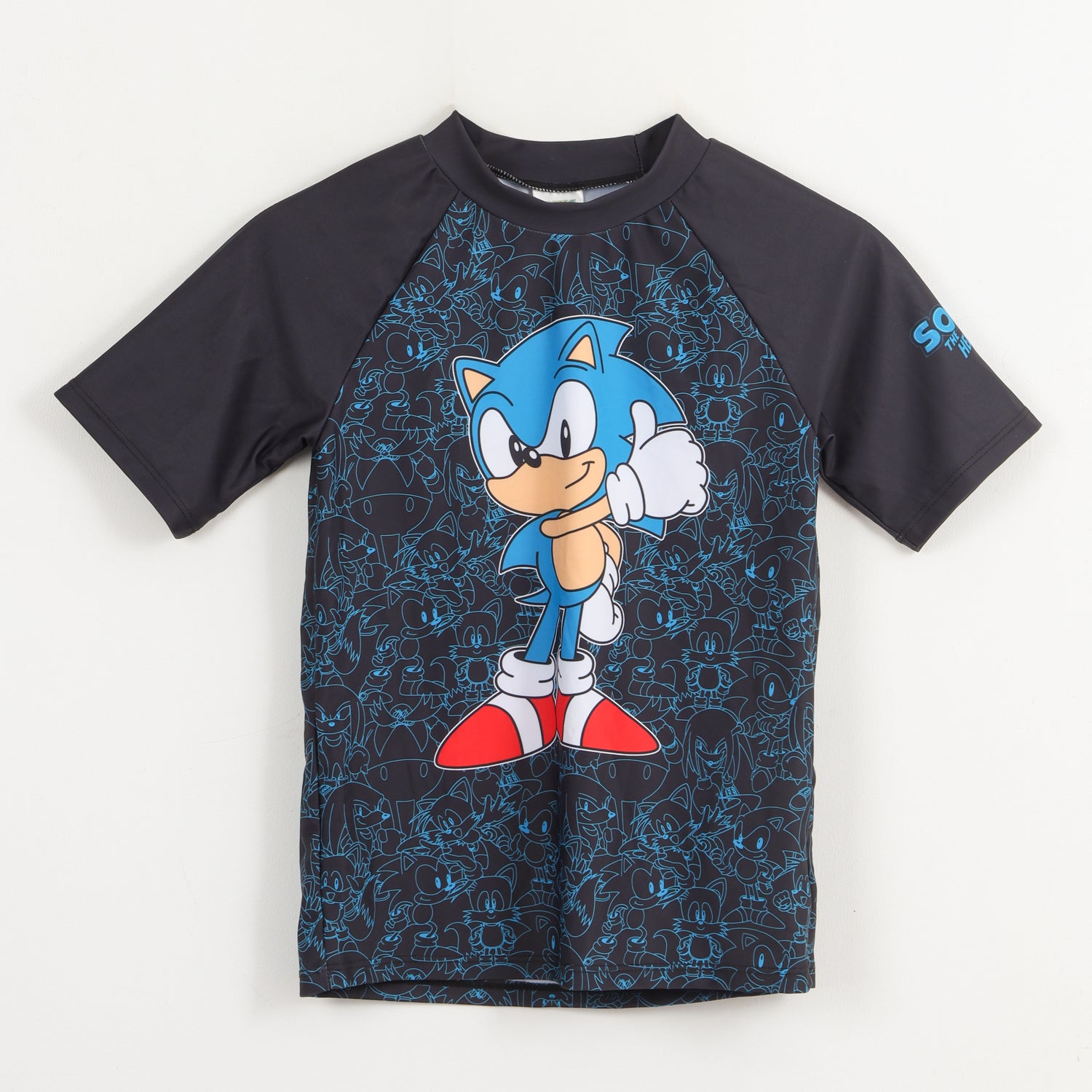 Polera UV Niño Negro Personaje Grande Like Sonic