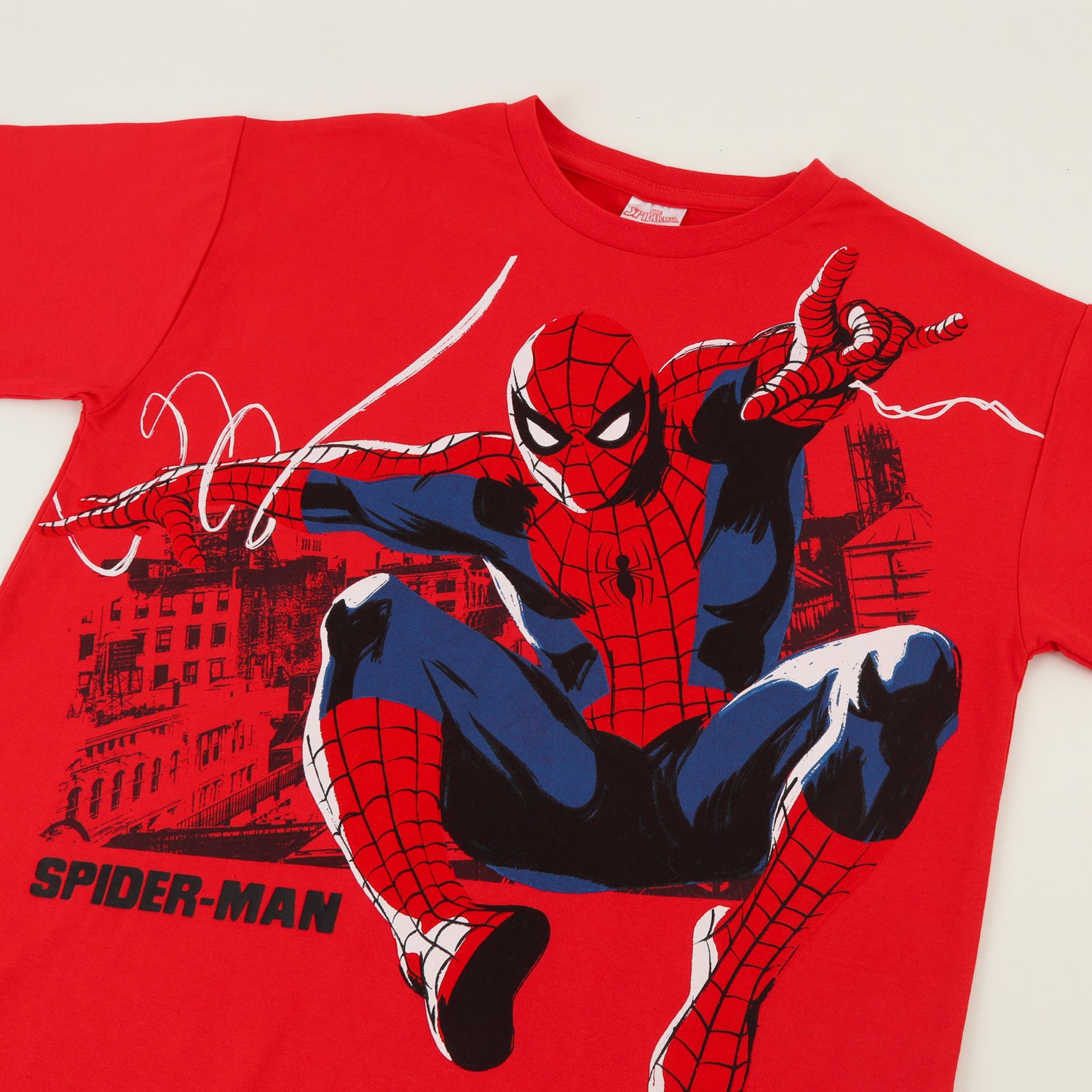 Polera Manga Corta Niño Rojo Spiderman Marvel