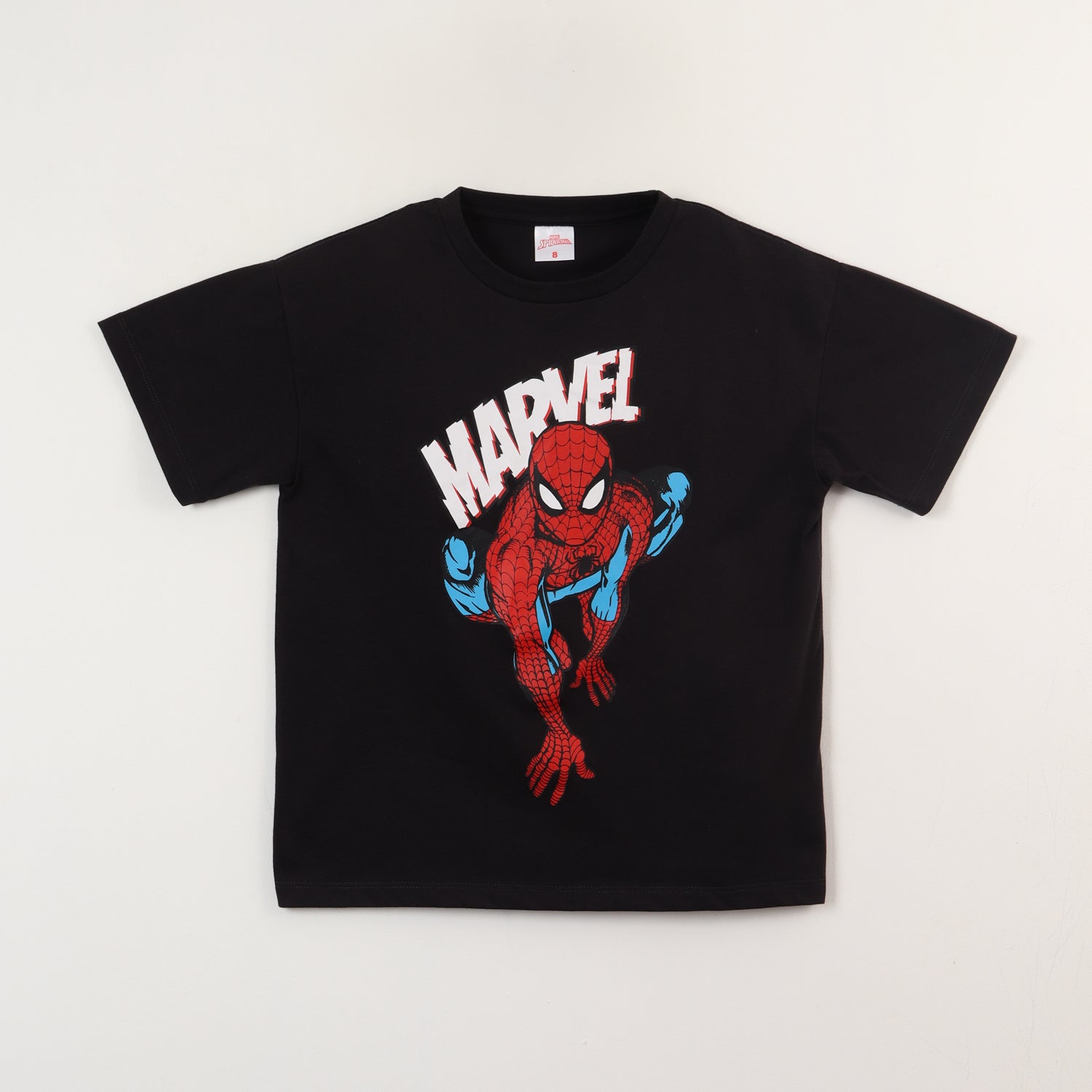 Polera Manga Corta Niño Negro Mesa Spiderman Marvel