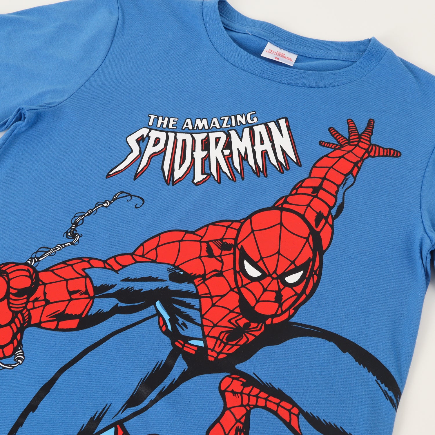 Polera Manga Corta Niño Azul The Amazing Spiderman Marvel
