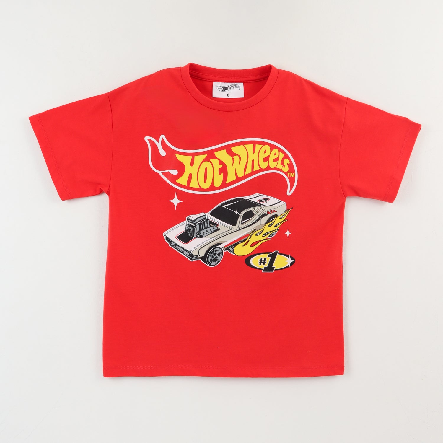Polera Manga Corta Niño Rojo Logo Hot Wheels
