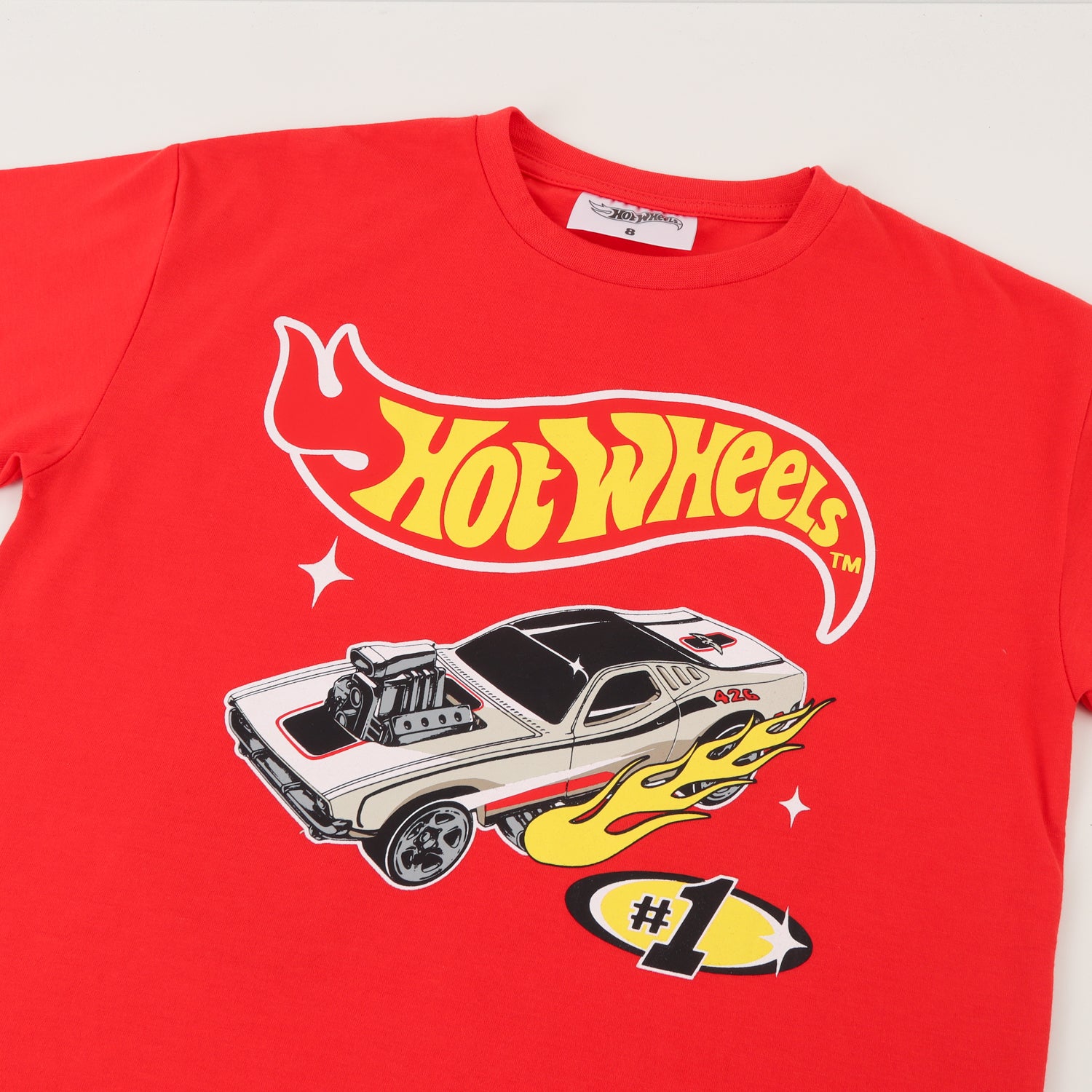 Polera Manga Corta Niño Rojo Logo Hot Wheels