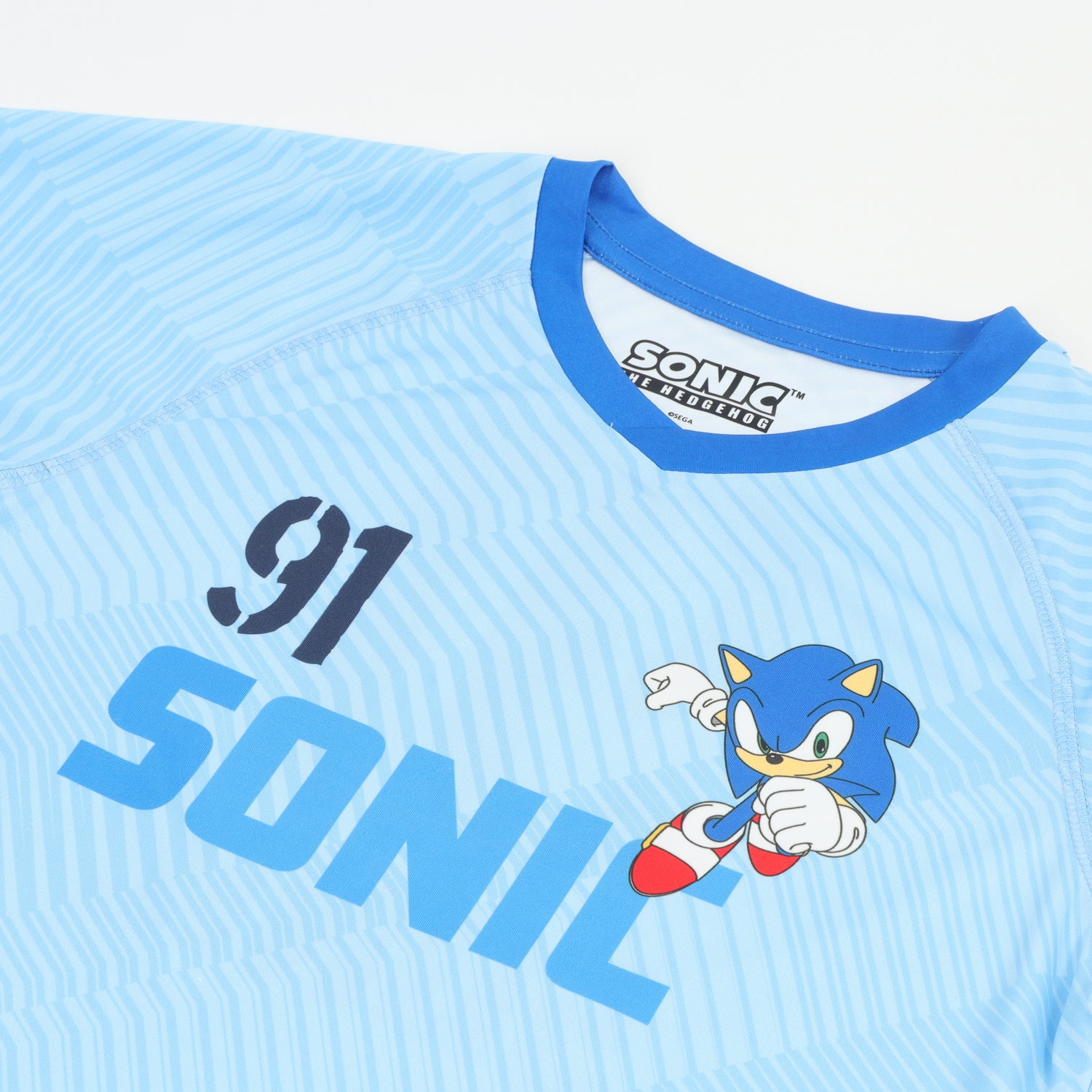Polera Manga Corta Niño Celeste Fútbol Sonic
