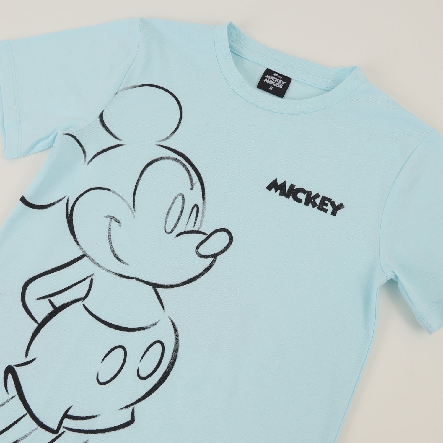 Polera Manga Corta Niño Celeste Mickey Mouse Disney