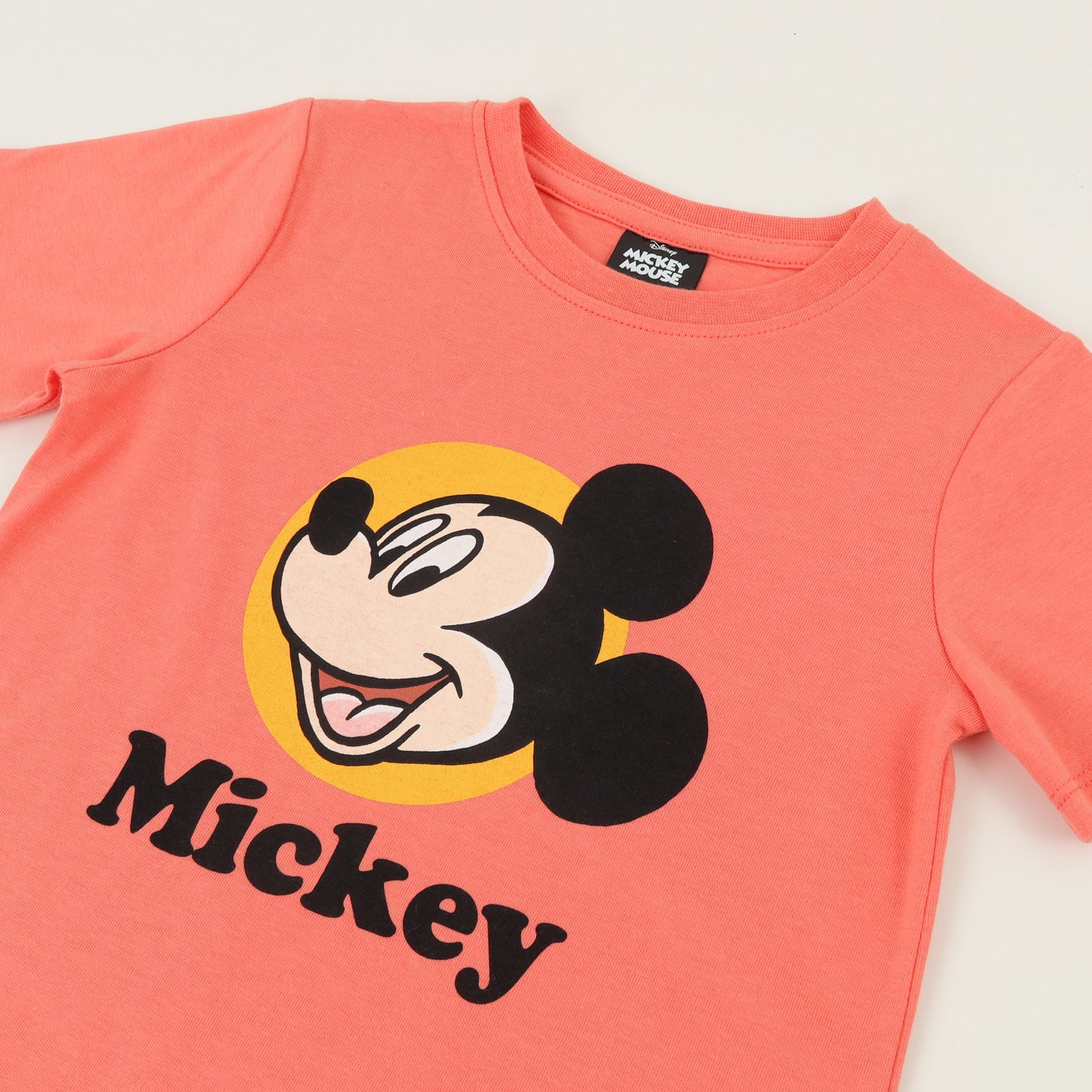 Polera Manga Corta Niño Damasco Mickey Smile Disney